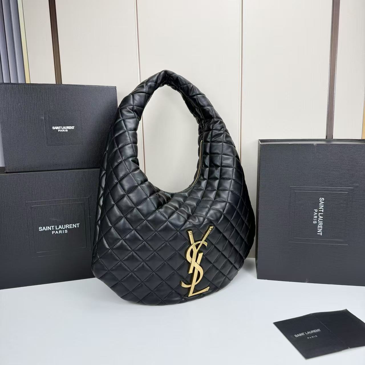 Saint Laurent YSL ICARE hobo in quilted nappa Bag - Black