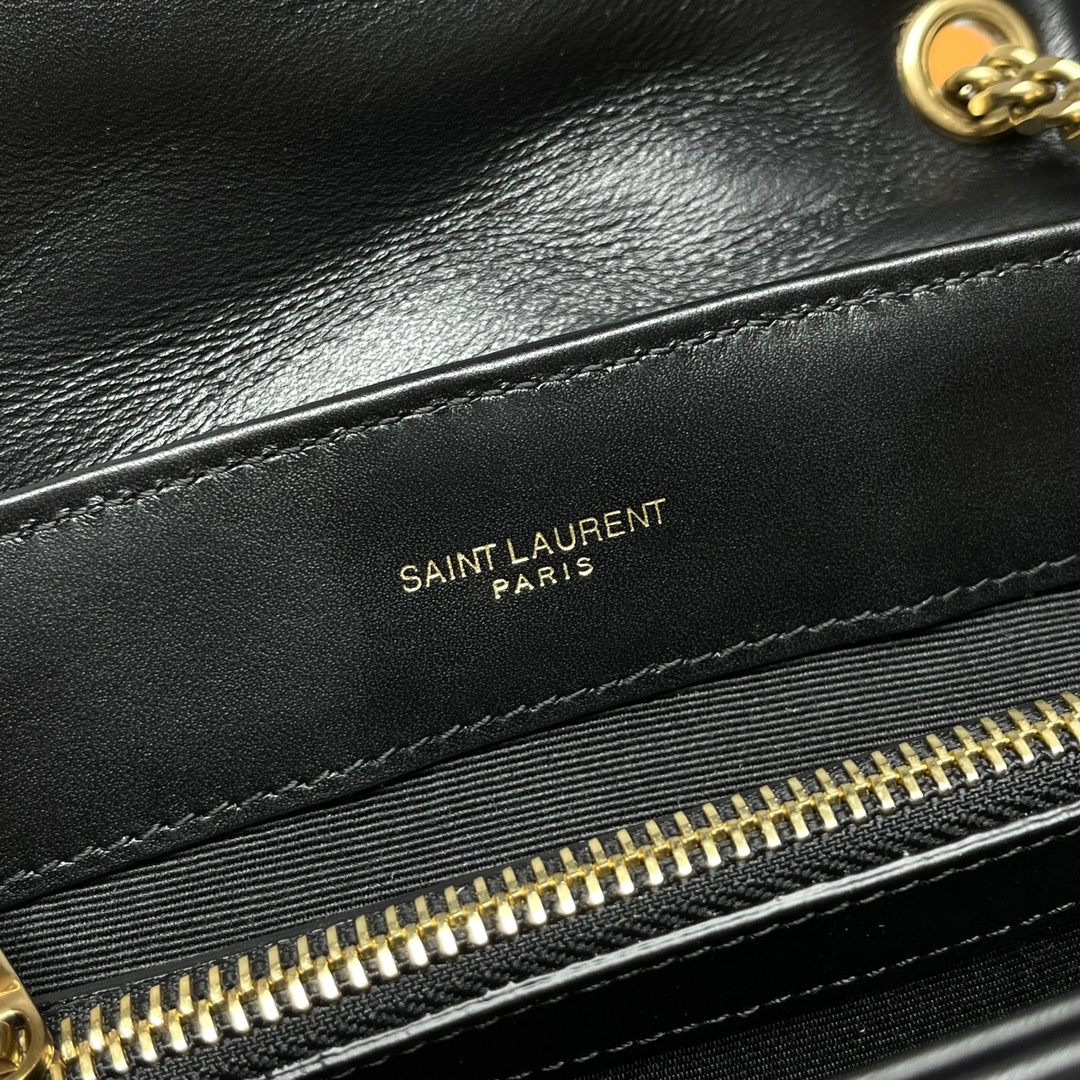 [TOP] SAINT LAURENT Loulou Small Quilted Leather Black Golden Hardware Shoulder Bag