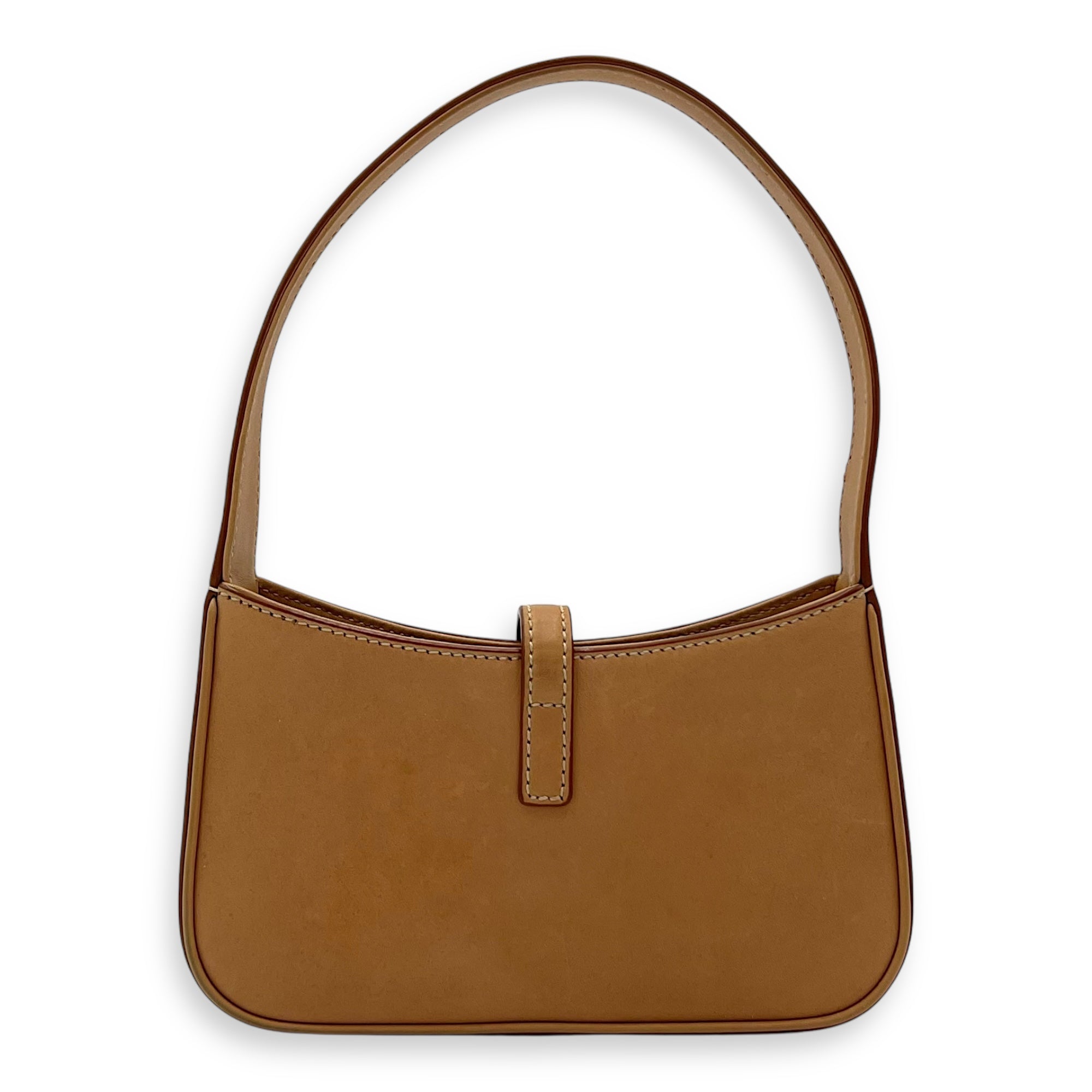 Le 5 A 7 Top Handle Bag Brown in Calfskin, Gold hardware