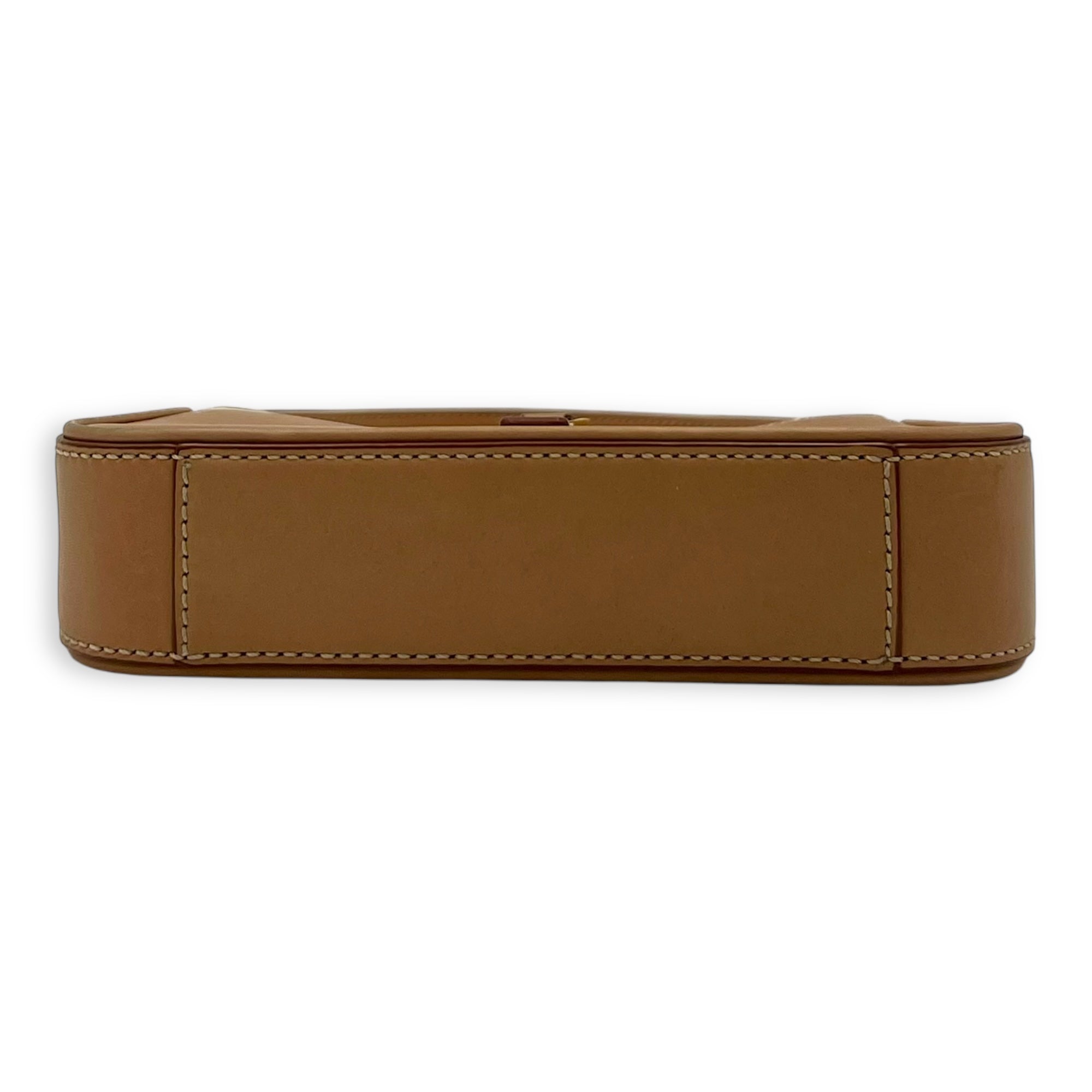 Le 5 A 7 Top Handle Bag Brown in Calfskin, Gold hardware