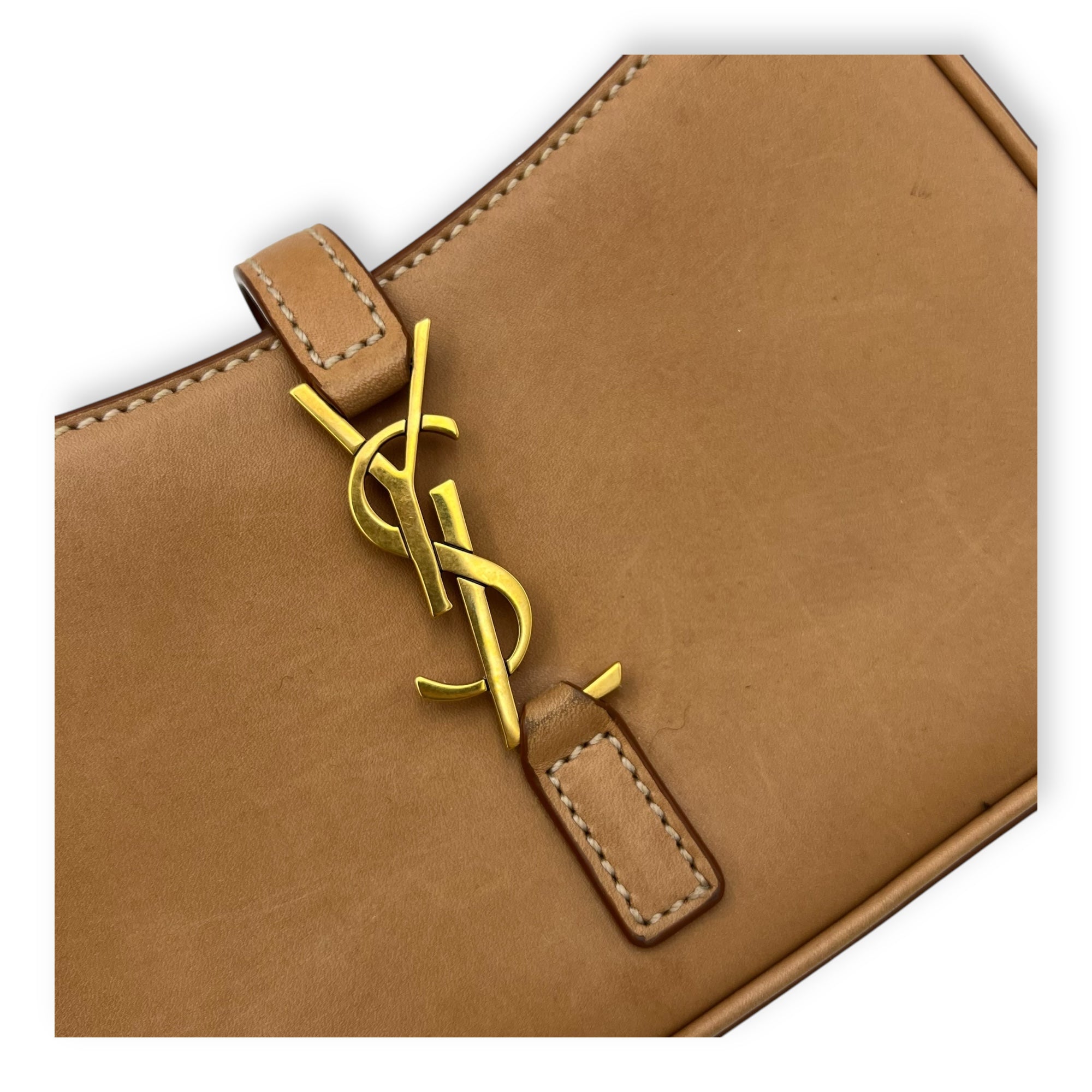 Le 5 A 7 Top Handle Bag Brown in Calfskin, Gold hardware