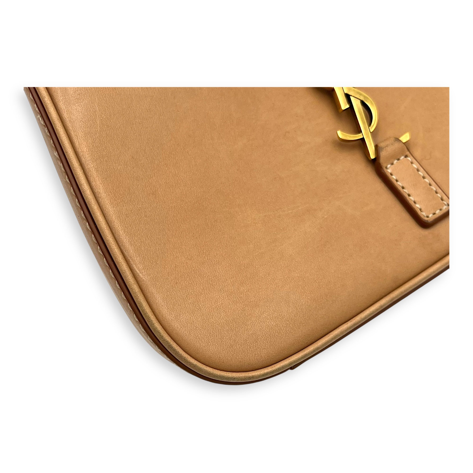 Le 5 A 7 Top Handle Bag Brown in Calfskin, Gold hardware
