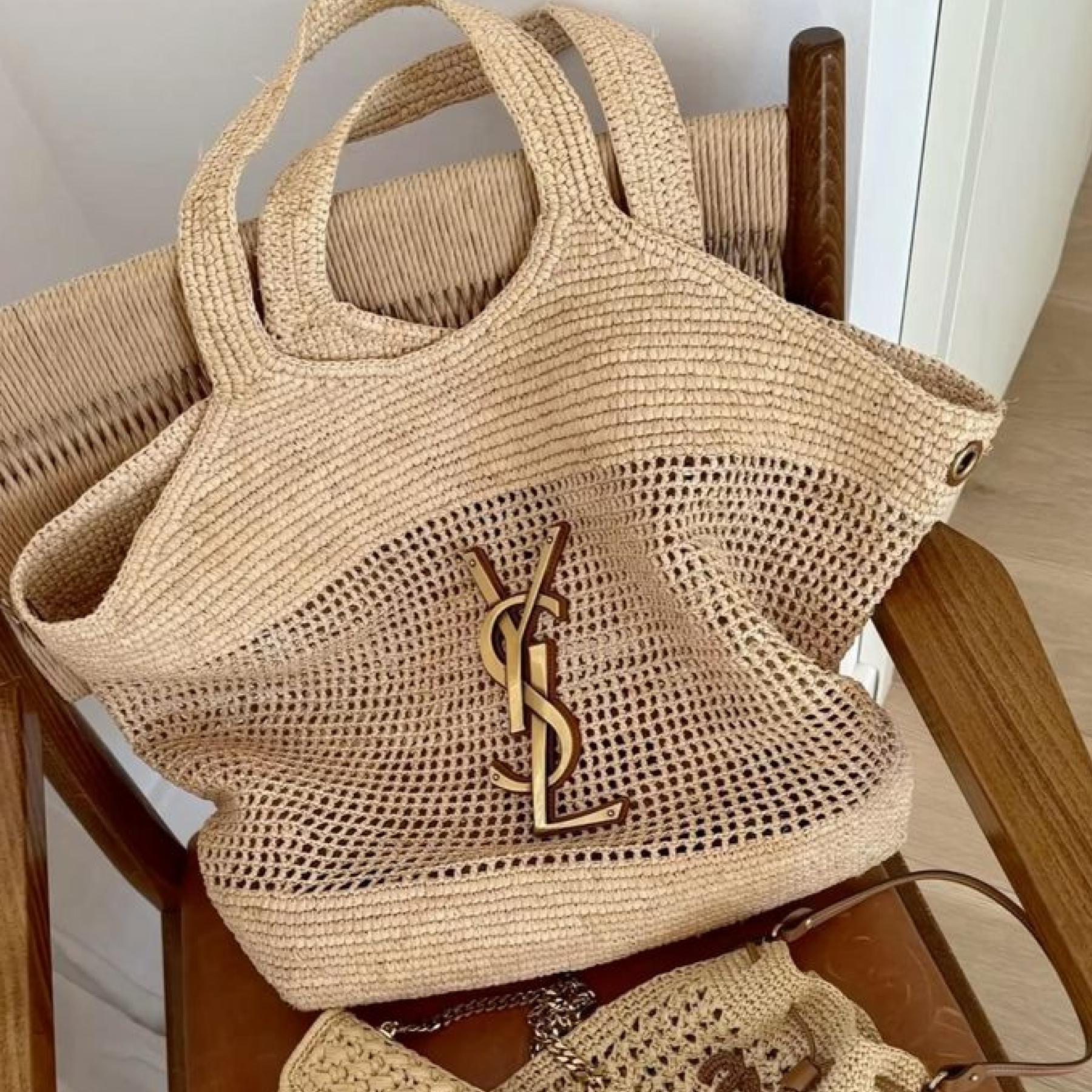 Saint Laurent Icare In Raffia - Bag