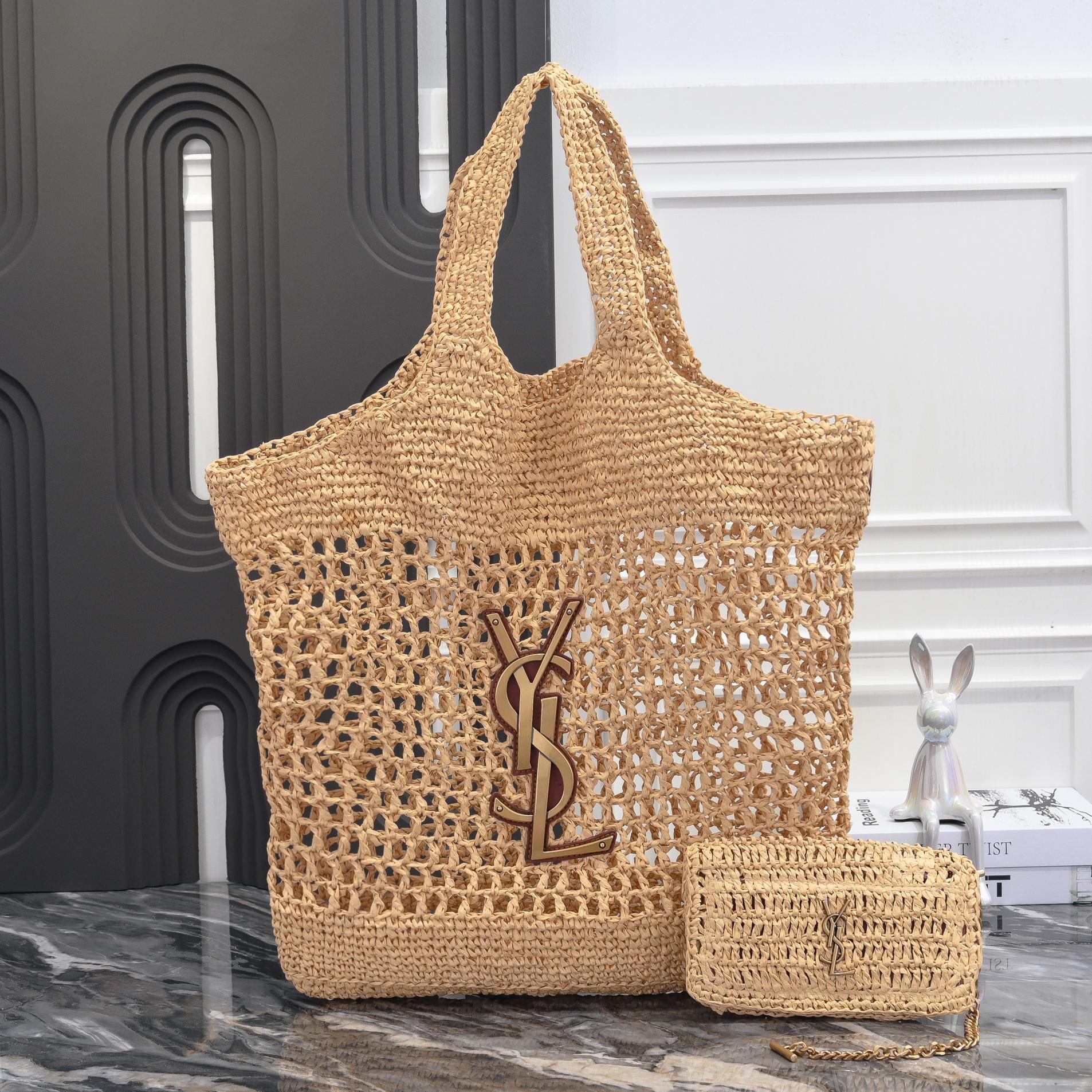 Saint Laurent Icare In Raffia - Bag