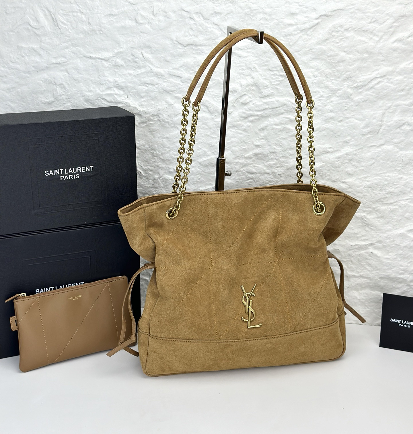 Saint Laurent JAMIE SHOPPING Medium in suede GOLDEN LEAF - Bag