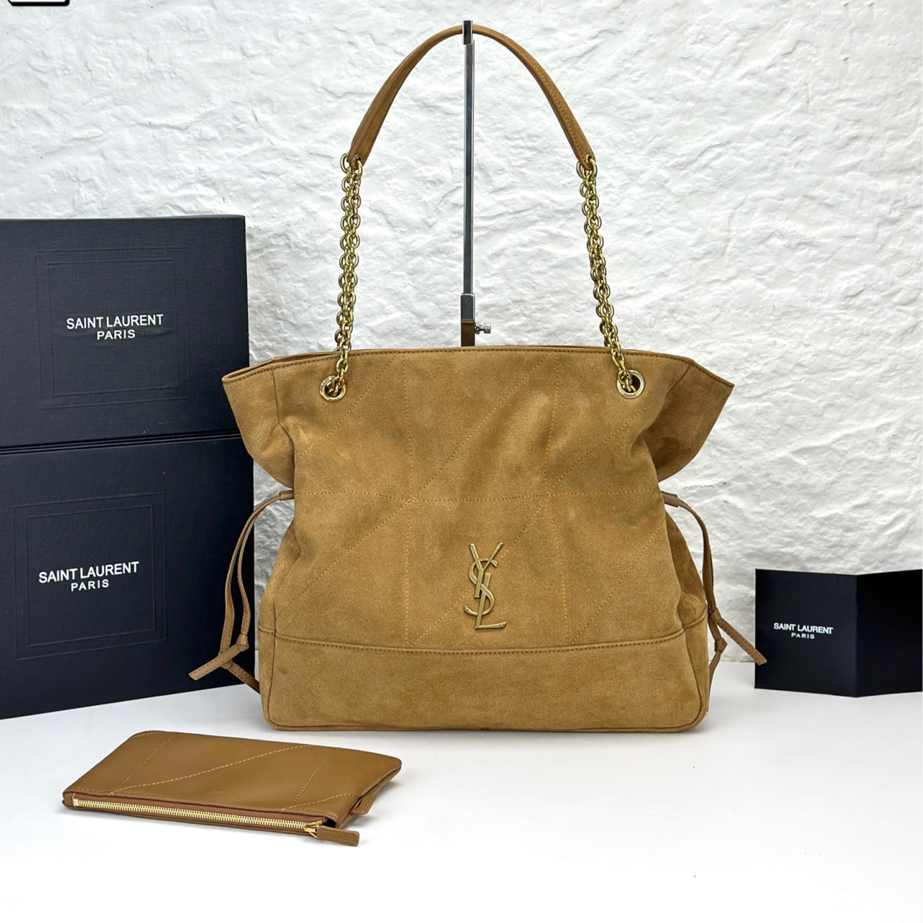 Saint Laurent JAMIE SHOPPING Medium in suede GOLDEN LEAF - Bag