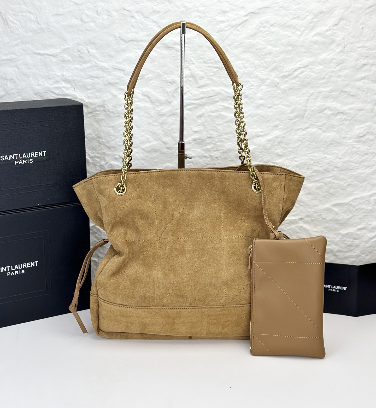 Saint Laurent JAMIE SHOPPING Medium in suede GOLDEN LEAF - Bag