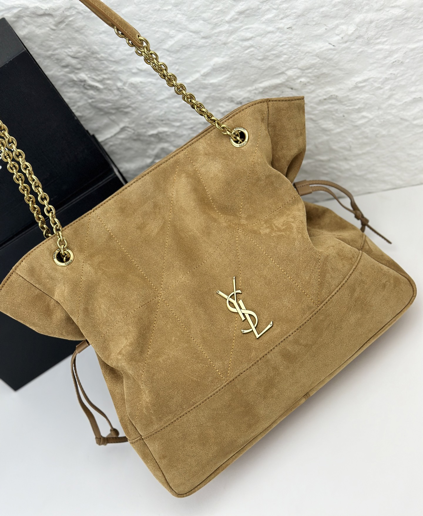 Saint Laurent JAMIE SHOPPING Medium in suede GOLDEN LEAF - Bag