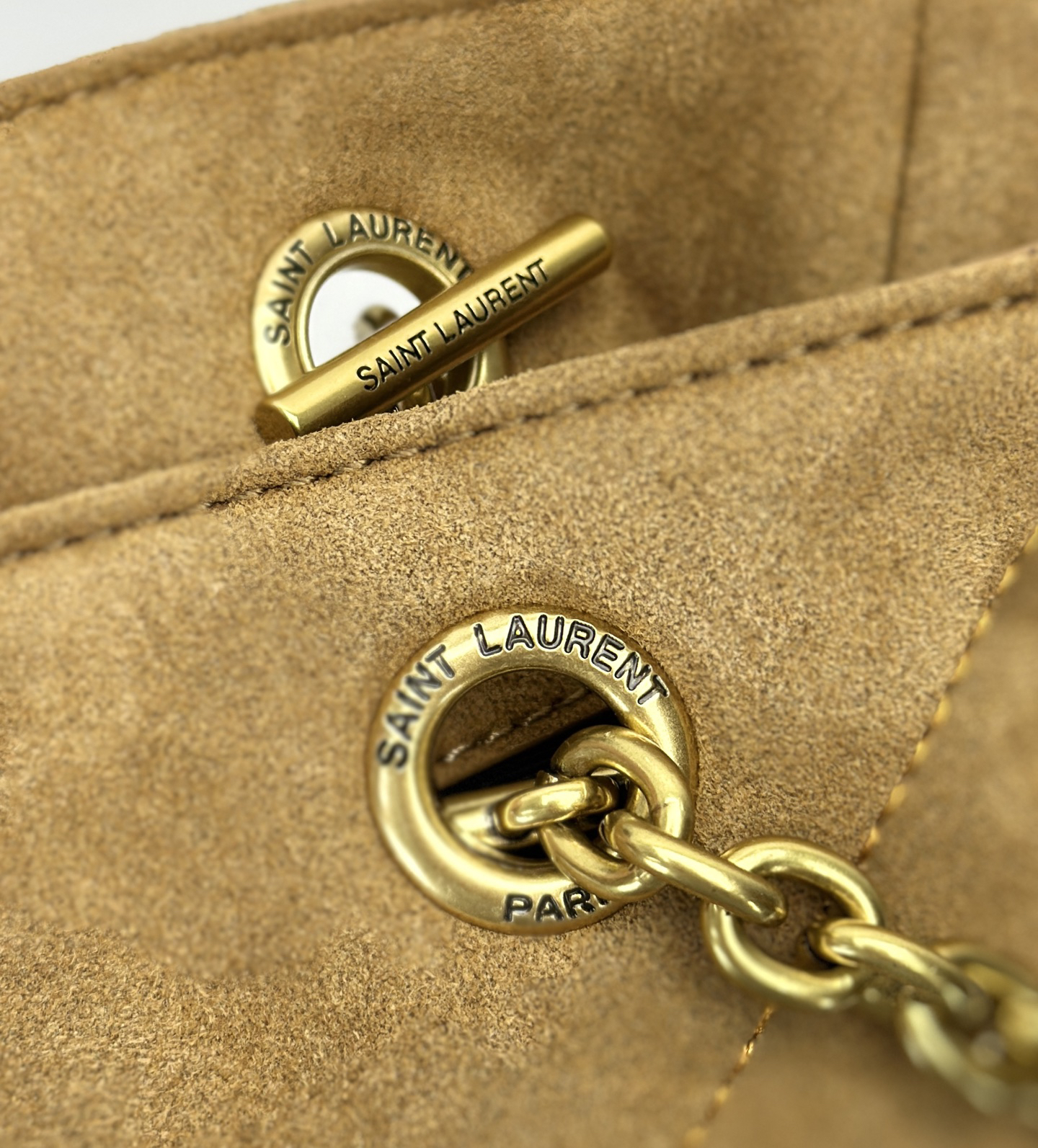 Saint Laurent JAMIE SHOPPING Medium in suede GOLDEN LEAF - Bag