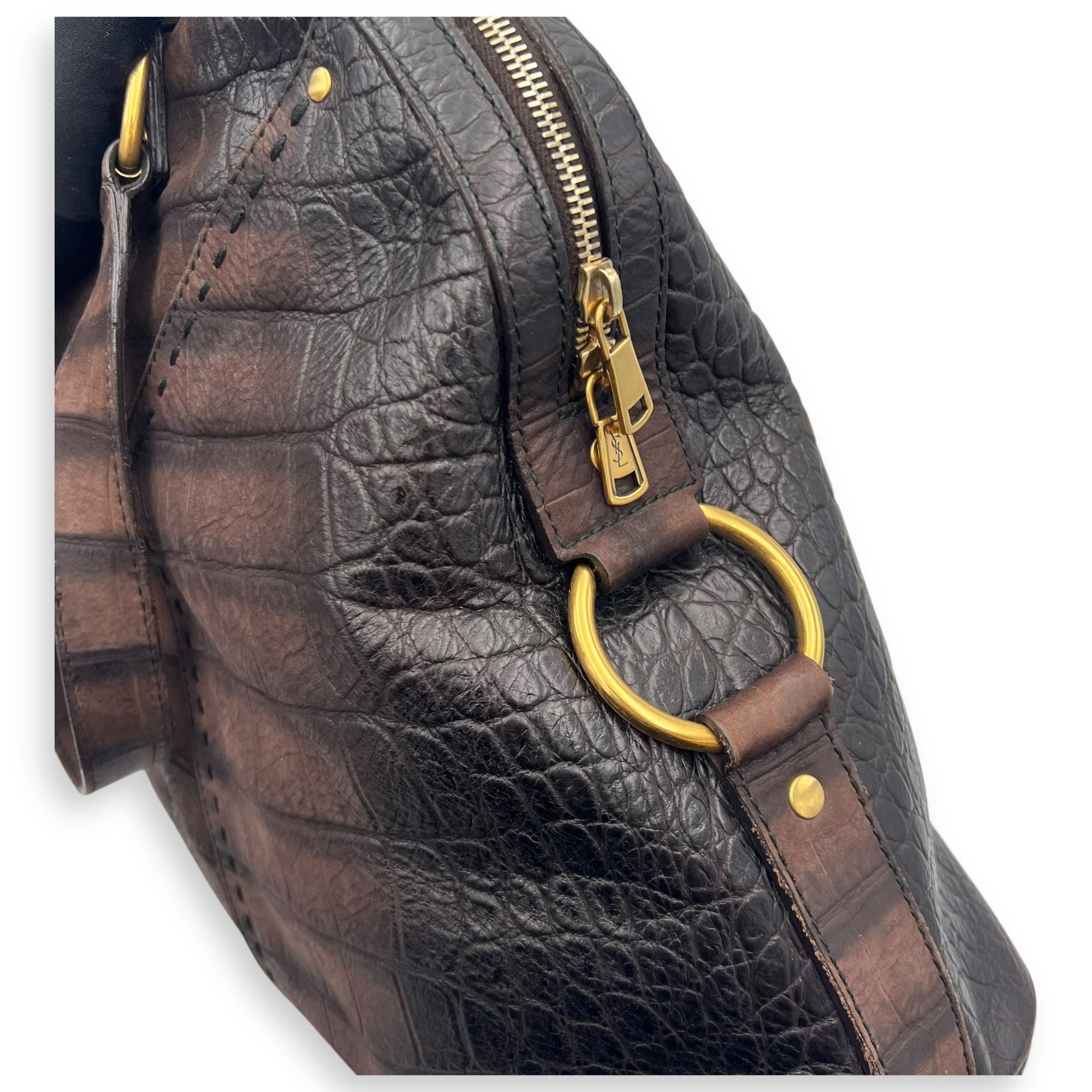 Muse Top Handle Bag Large Brown in Calfskin, Gold hardware