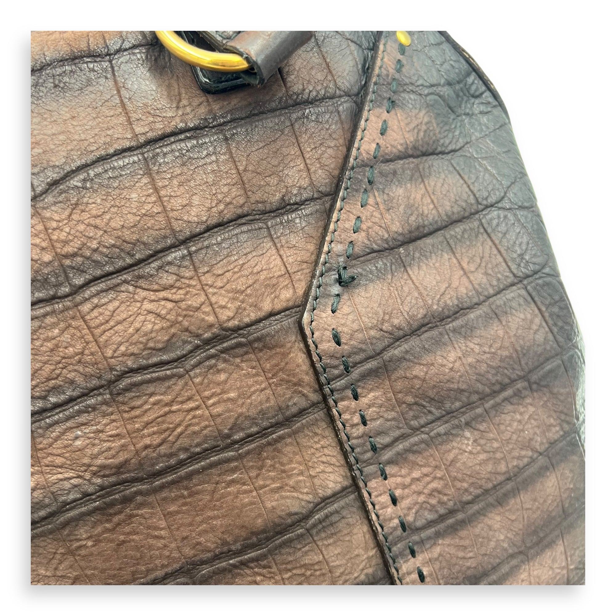 Muse Top Handle Bag Large Brown in Calfskin, Gold hardware