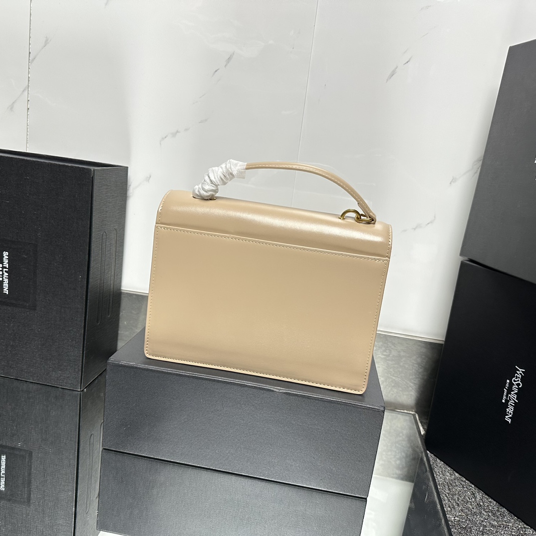 Saint Laurent YSL Sunset medium leather cross-body bag Dark Beige - Bag