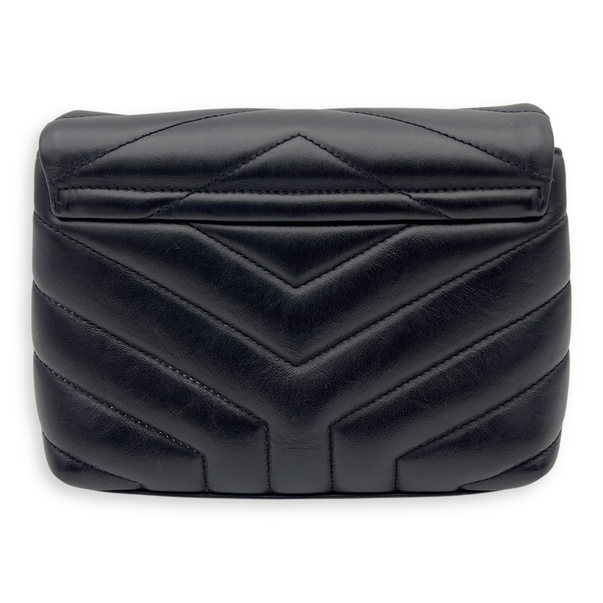 Loulou Shoulder Bag Black in Calfskin, Acetate hardware