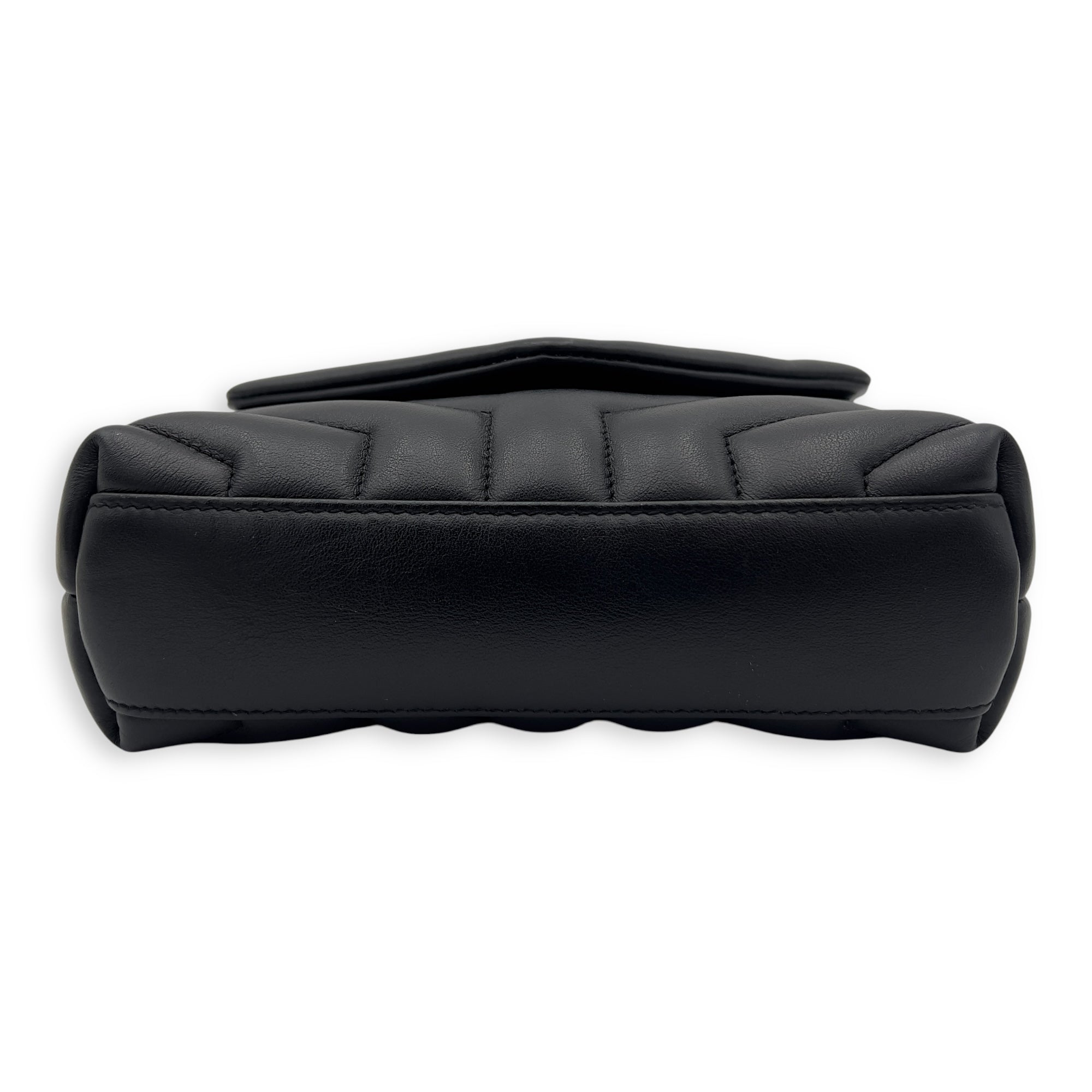 Loulou Shoulder Bag Black in Calfskin, Acetate hardware
