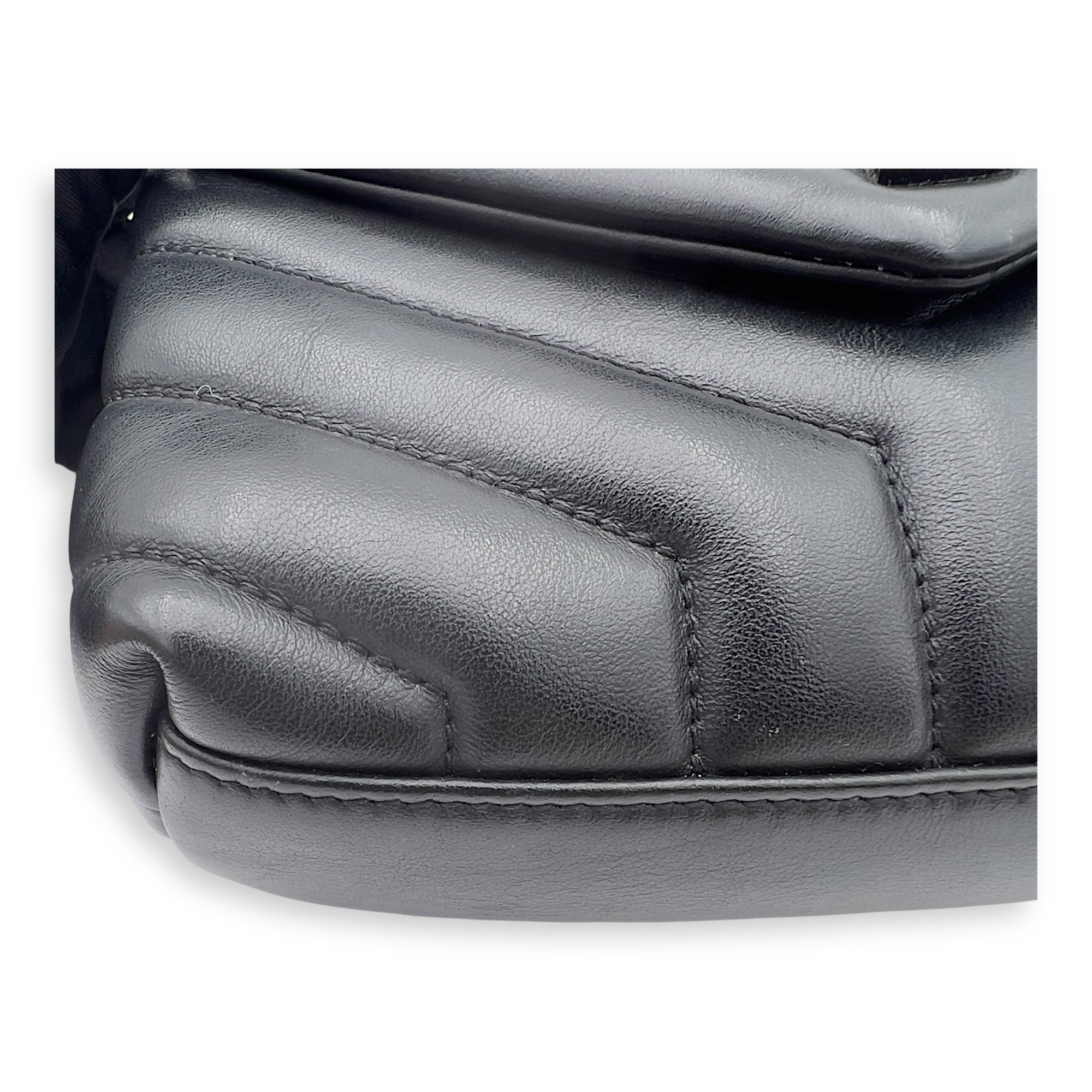 Loulou Shoulder Bag Black in Calfskin, Acetate hardware