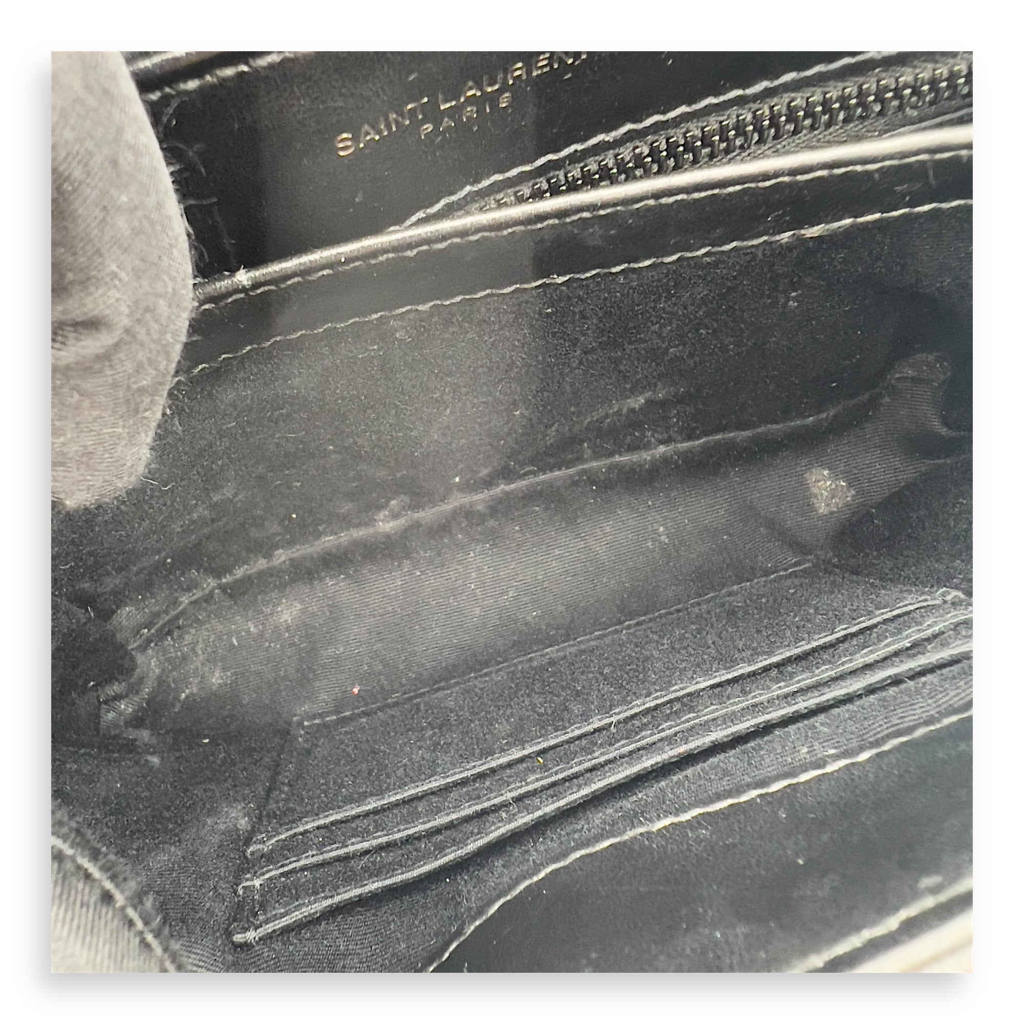 Loulou Shoulder Bag Black in Calfskin, Acetate hardware