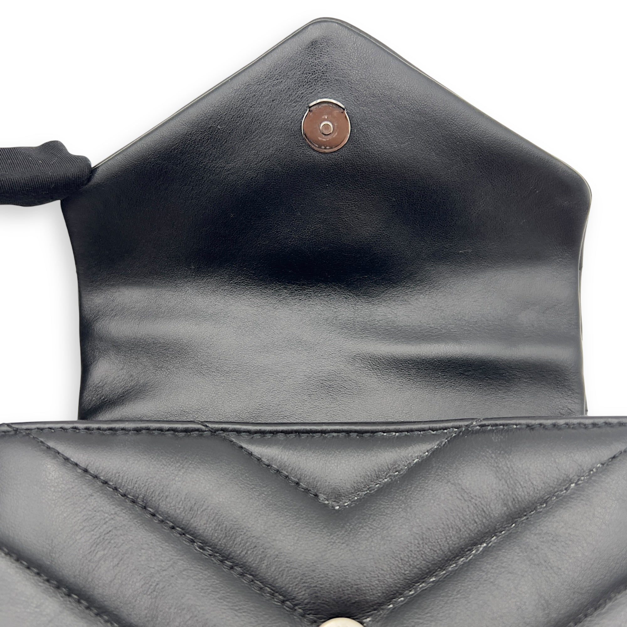 Loulou Shoulder Bag Black in Calfskin, Acetate hardware