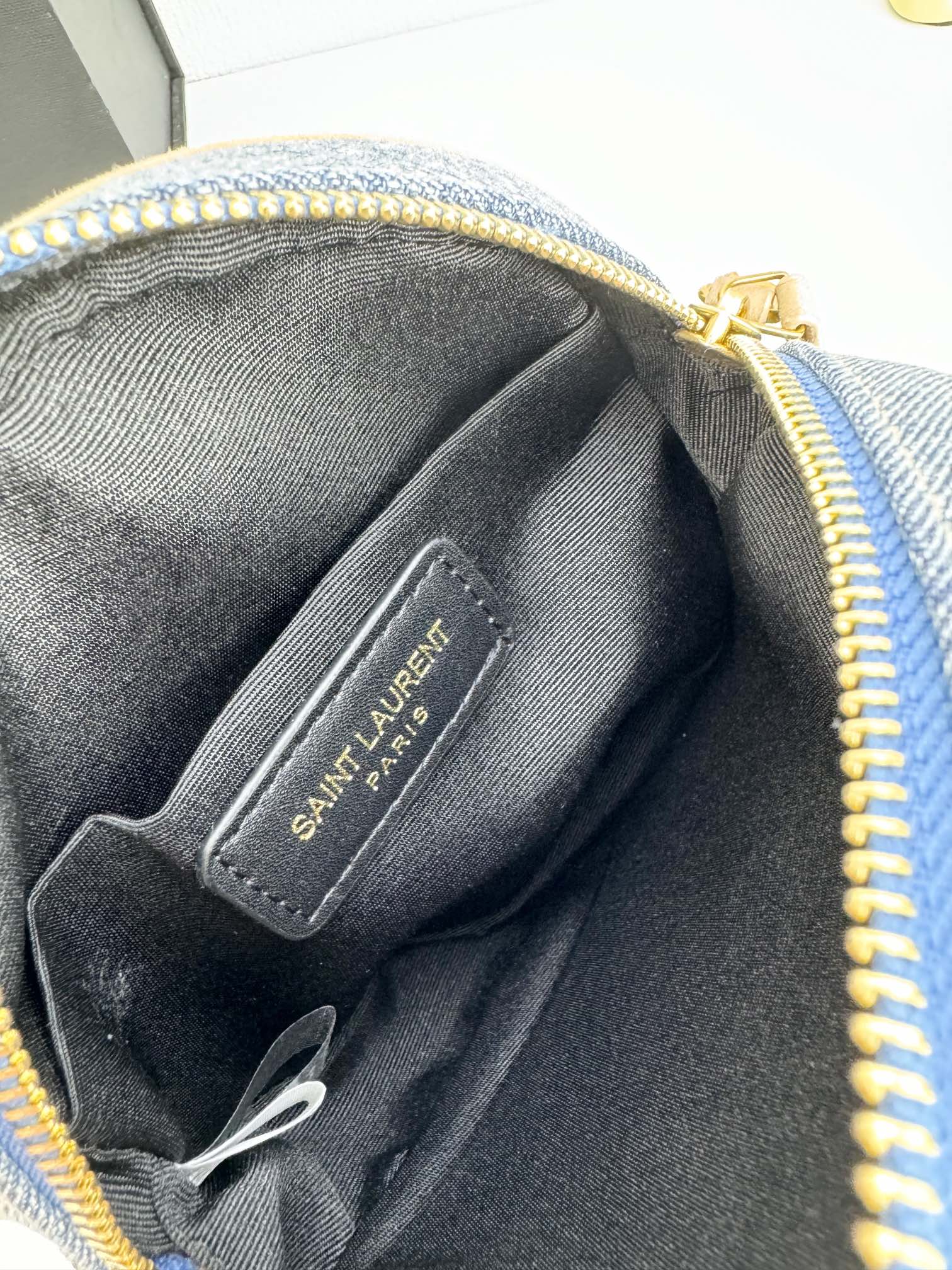Saint Laurent Nile Round Matelassé Denim Bag-Blue - Bag