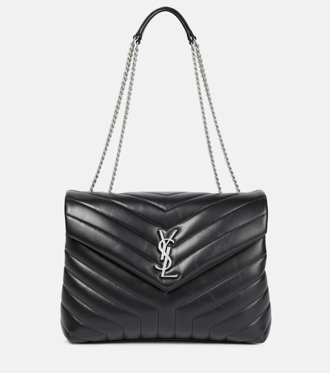 SAINT LAURENT Loulou medium quilted leather shoulder bag black - Bag