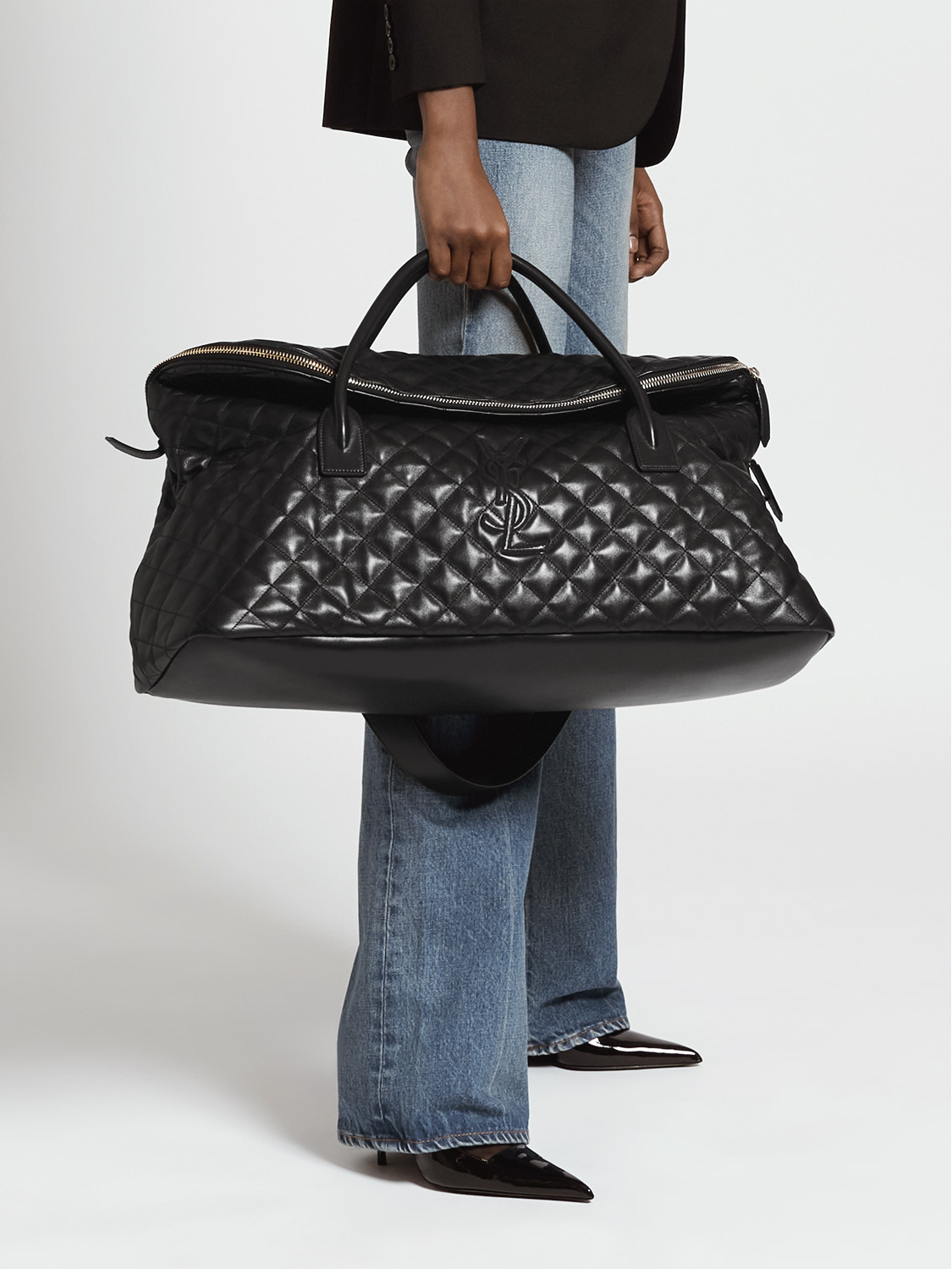 SAINT LAURENT YSL Es Giant Leather Travel Bag