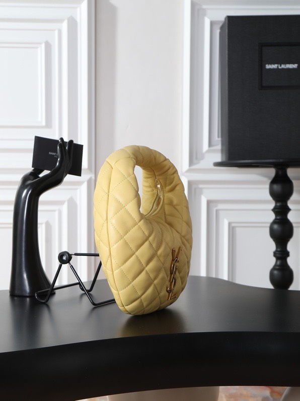 [TOP]Saint Laurent YSL IICARINO in quilted suede Hobo Bag - SOFT LEMON