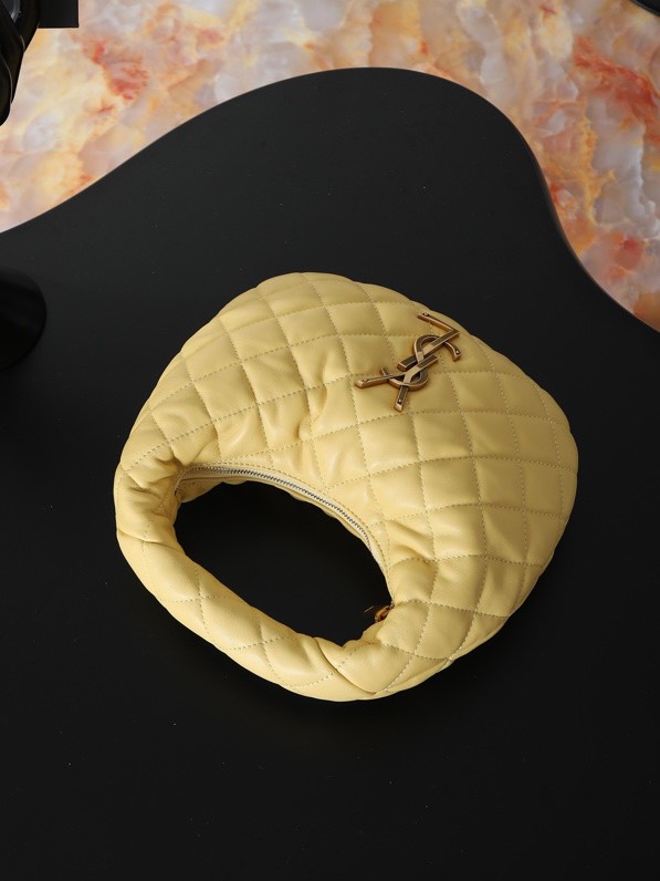 [TOP]Saint Laurent YSL IICARINO in quilted suede Hobo Bag - SOFT LEMON