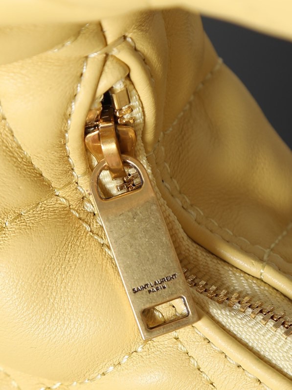 [TOP]Saint Laurent YSL IICARINO in quilted suede Hobo Bag - SOFT LEMON