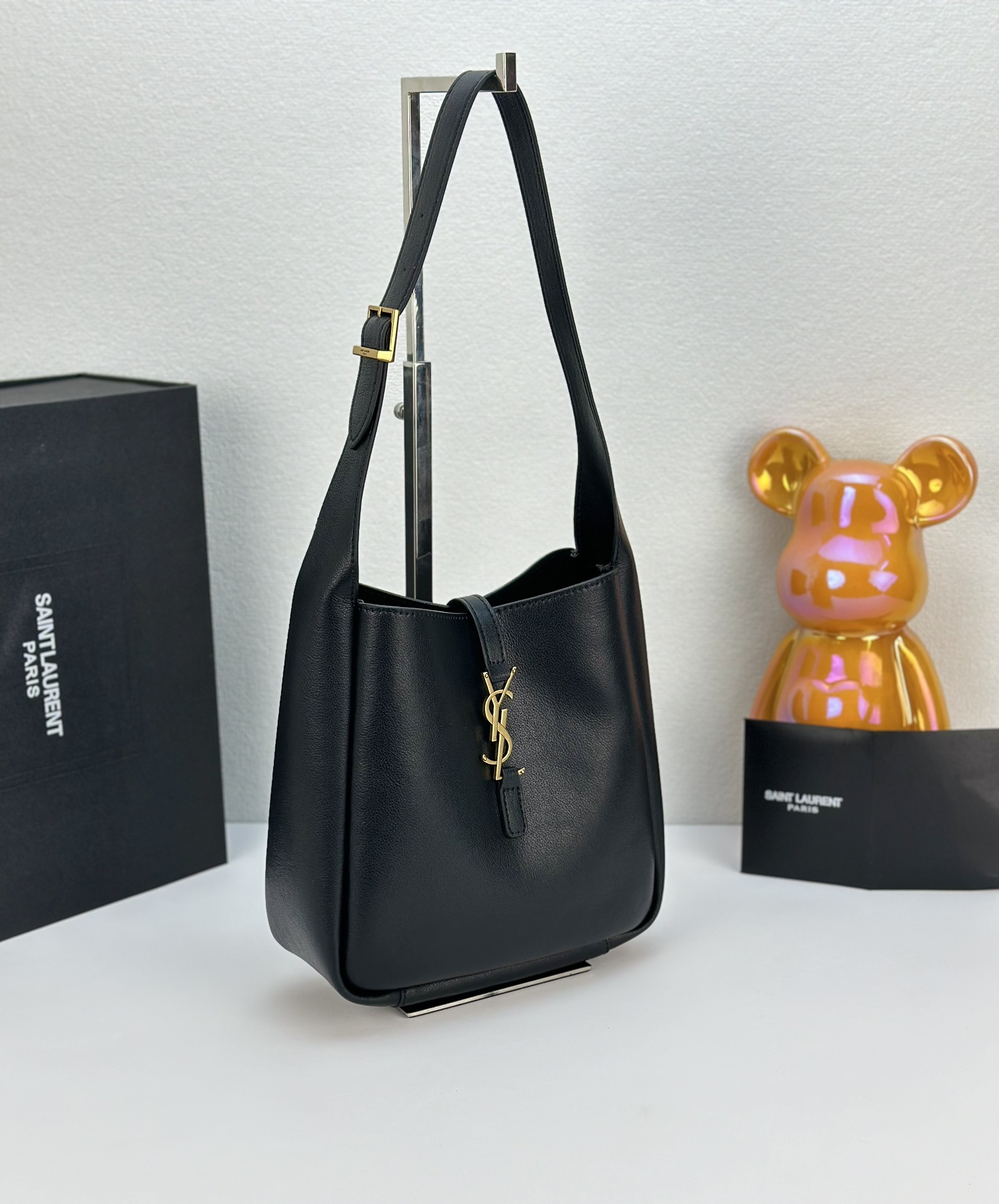 Saint Laurent LE 5 À 7 small bag in soft python Black - Bag