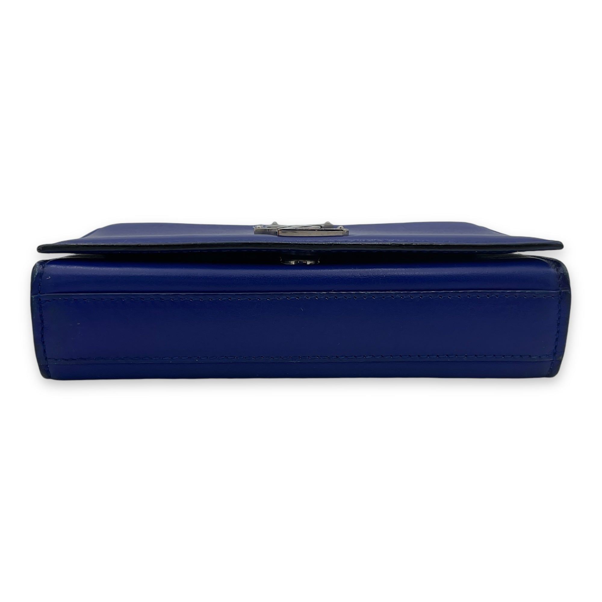 Kate Crossbody Bag Blue in Calfskin, Silver hardware
