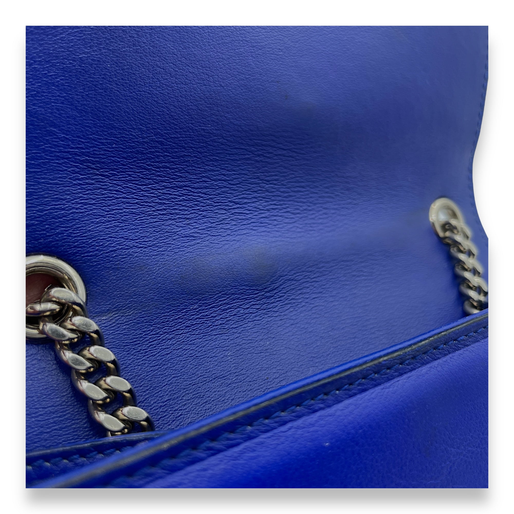 Kate Crossbody Bag Blue in Calfskin, Silver hardware