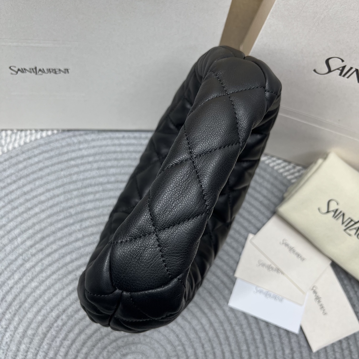Saint Laurent YSL ICARINO in quilted nappa Hobo Bag - Black
