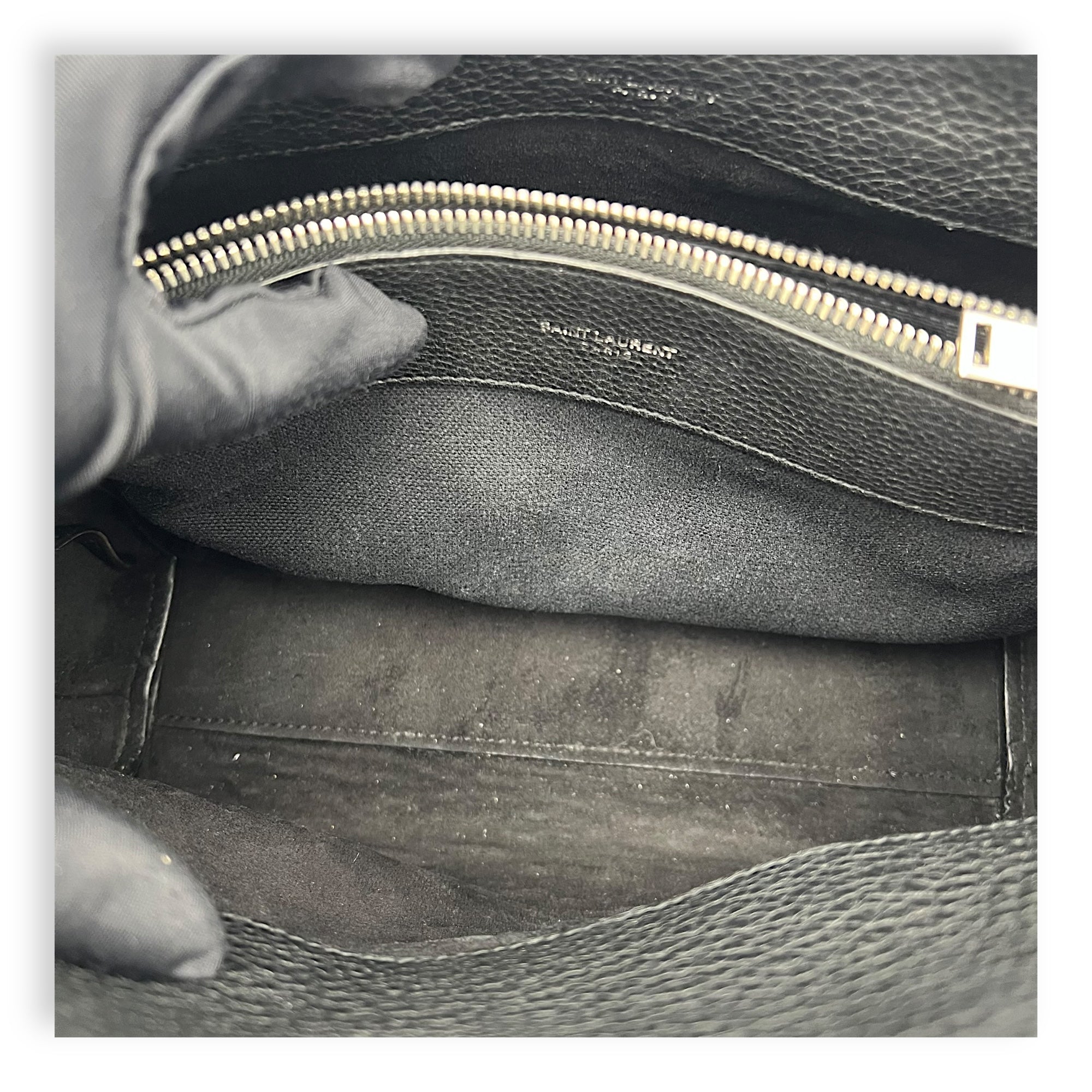 Sac de Jour Top Handle Bag Baby Black in Calfskin, Silver hardware