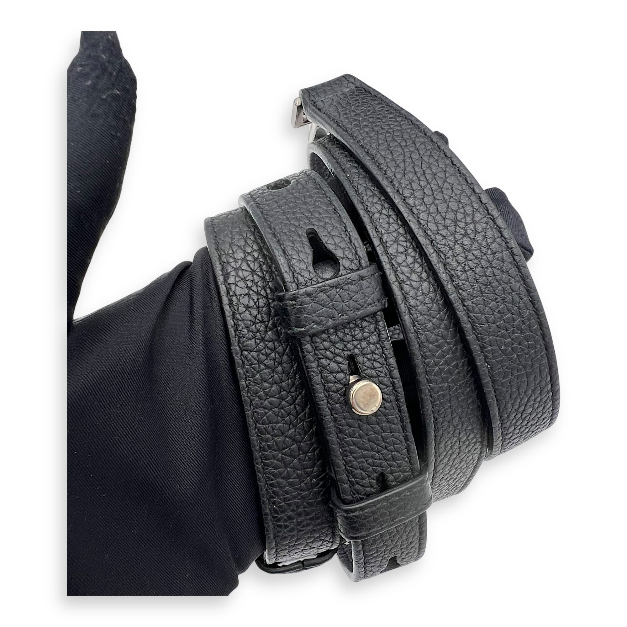 Sac de Jour Top Handle Bag Baby Black in Calfskin, Silver hardware