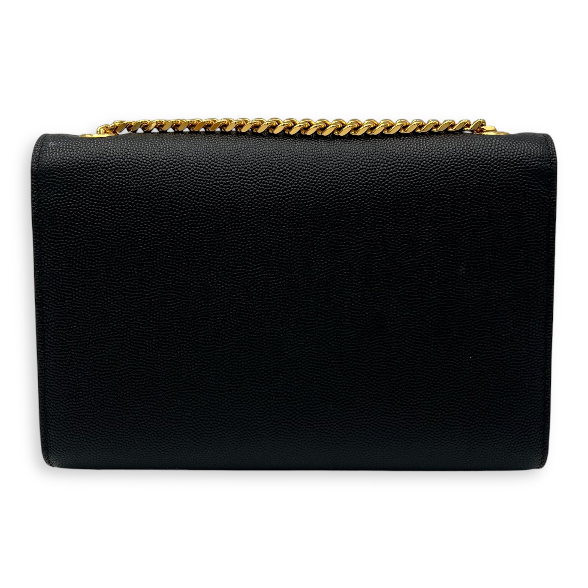 Kate Black Crossbody Bag in Calfskin, Gold hardware