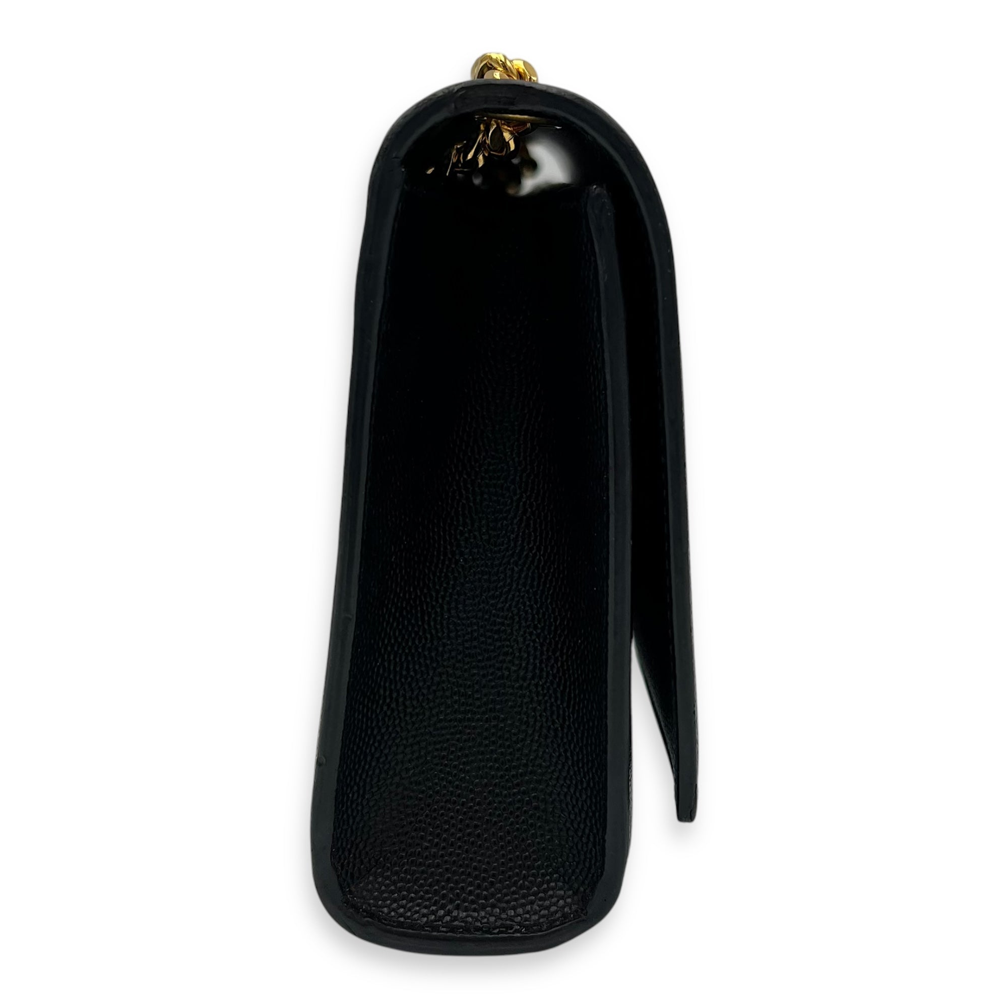 Kate Black Crossbody Bag in Calfskin, Gold hardware
