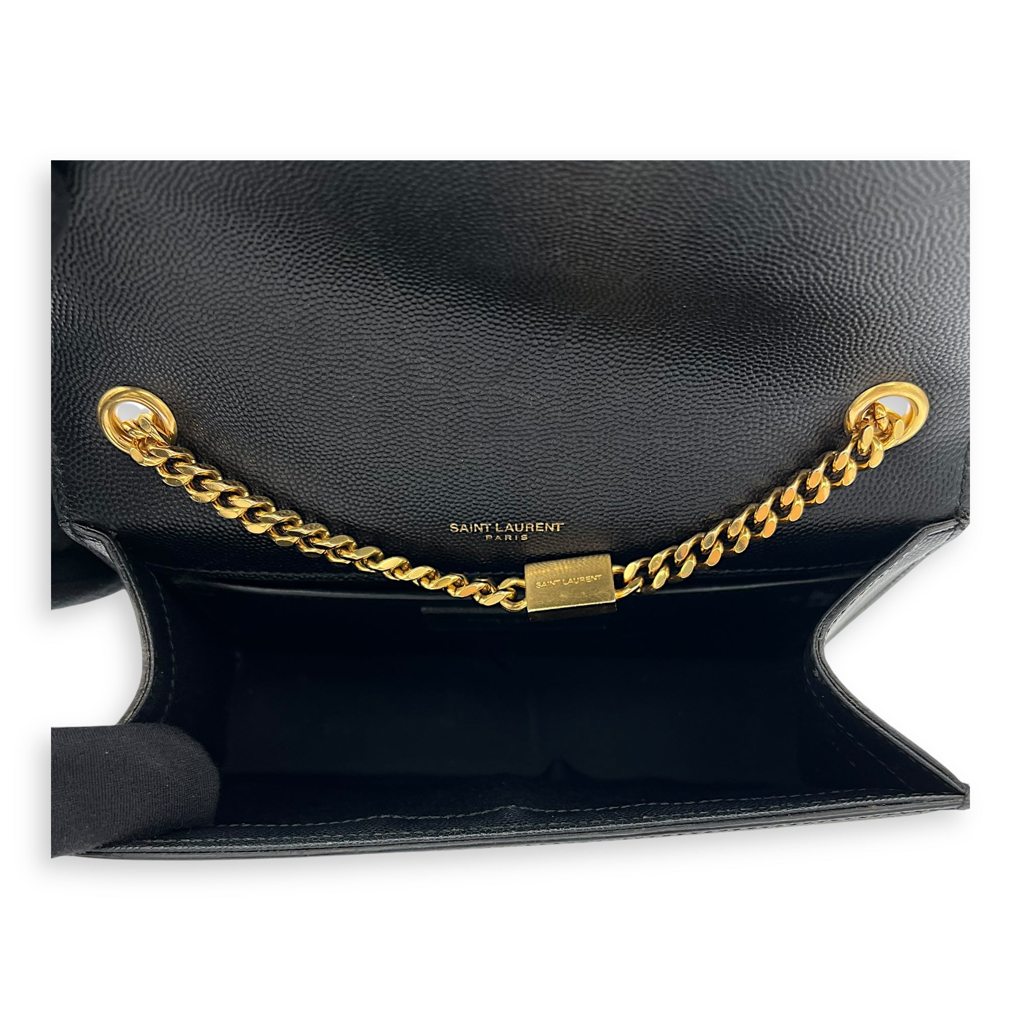 Kate Black Crossbody Bag in Calfskin, Gold hardware