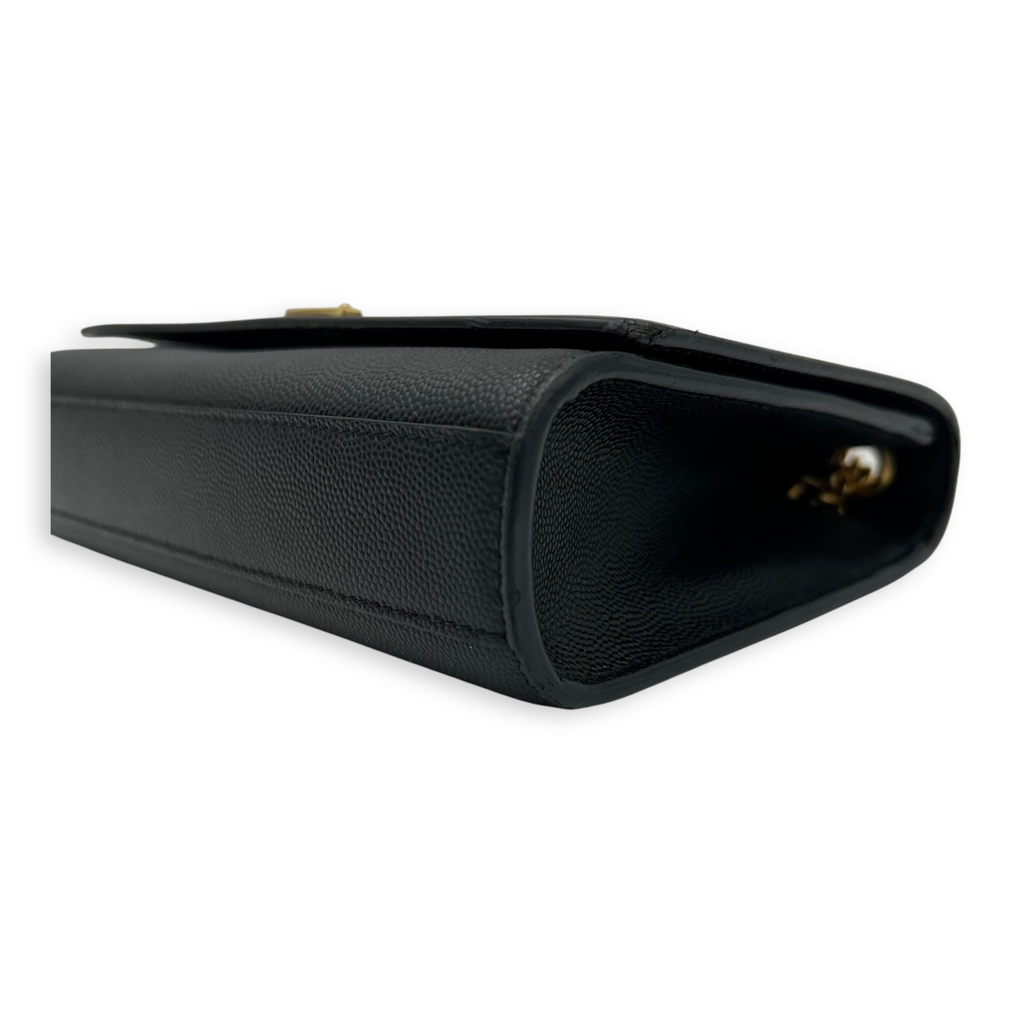 Kate Black Crossbody Bag in Calfskin, Gold hardware