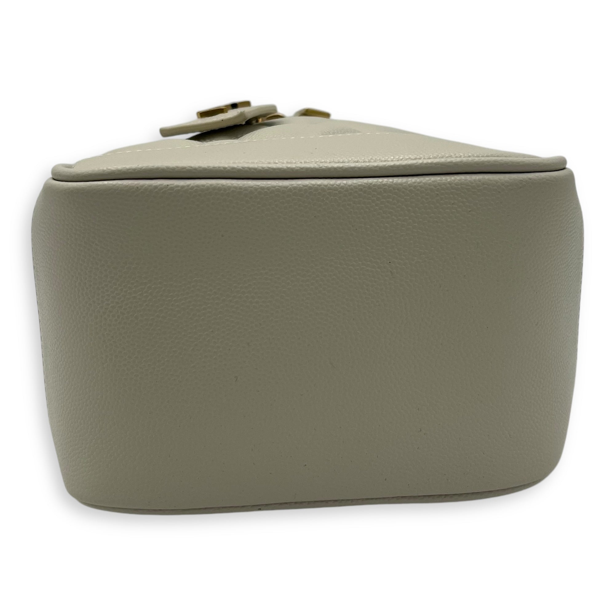 Quilted 80's Vanity Bag White in Calfskin, Gold hardware