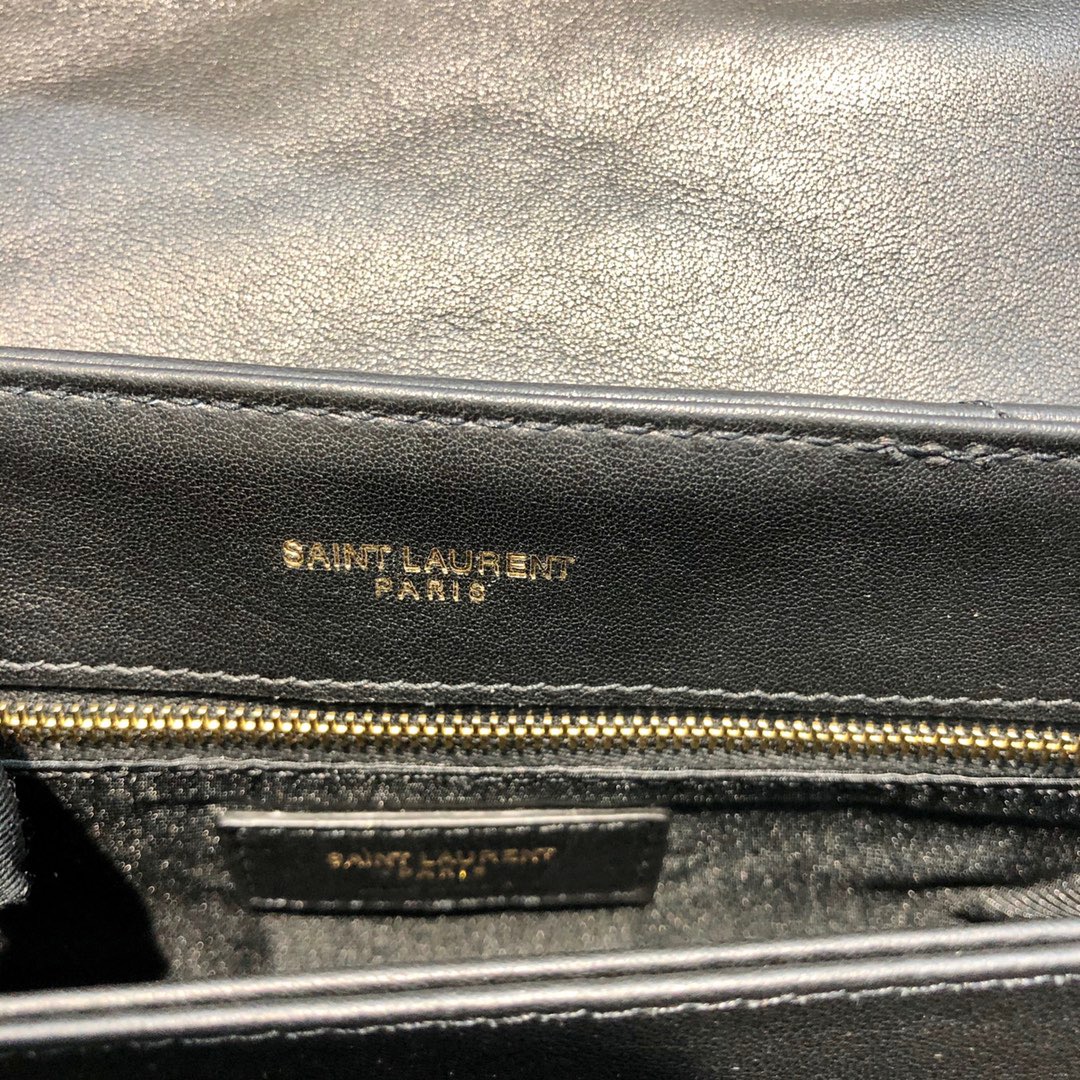 [TOP] SAINT LAURENT Loulou Toy quilted leather shoulder bag black - Bag