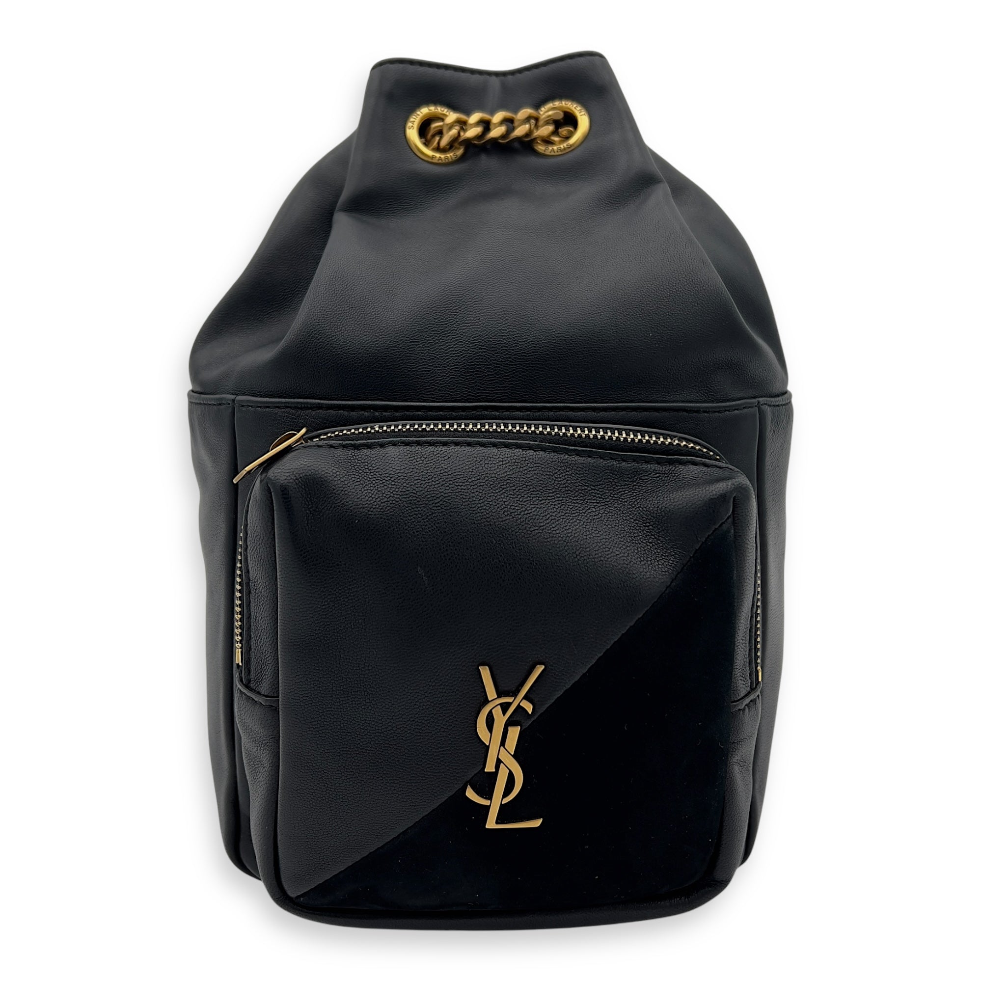 Jamie Black Backpack in Lambskin, Gold hardware