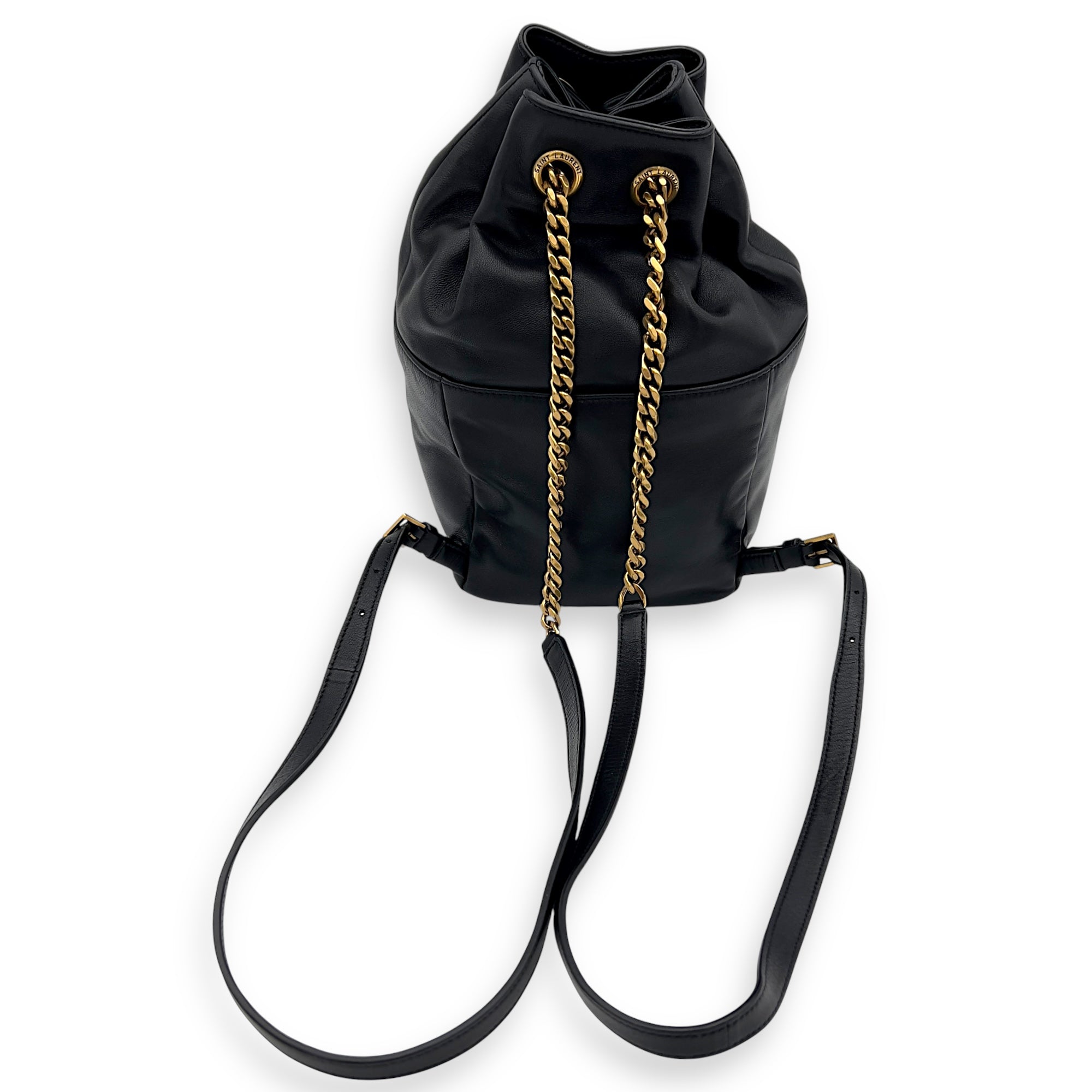 Jamie Black Backpack in Lambskin, Gold hardware