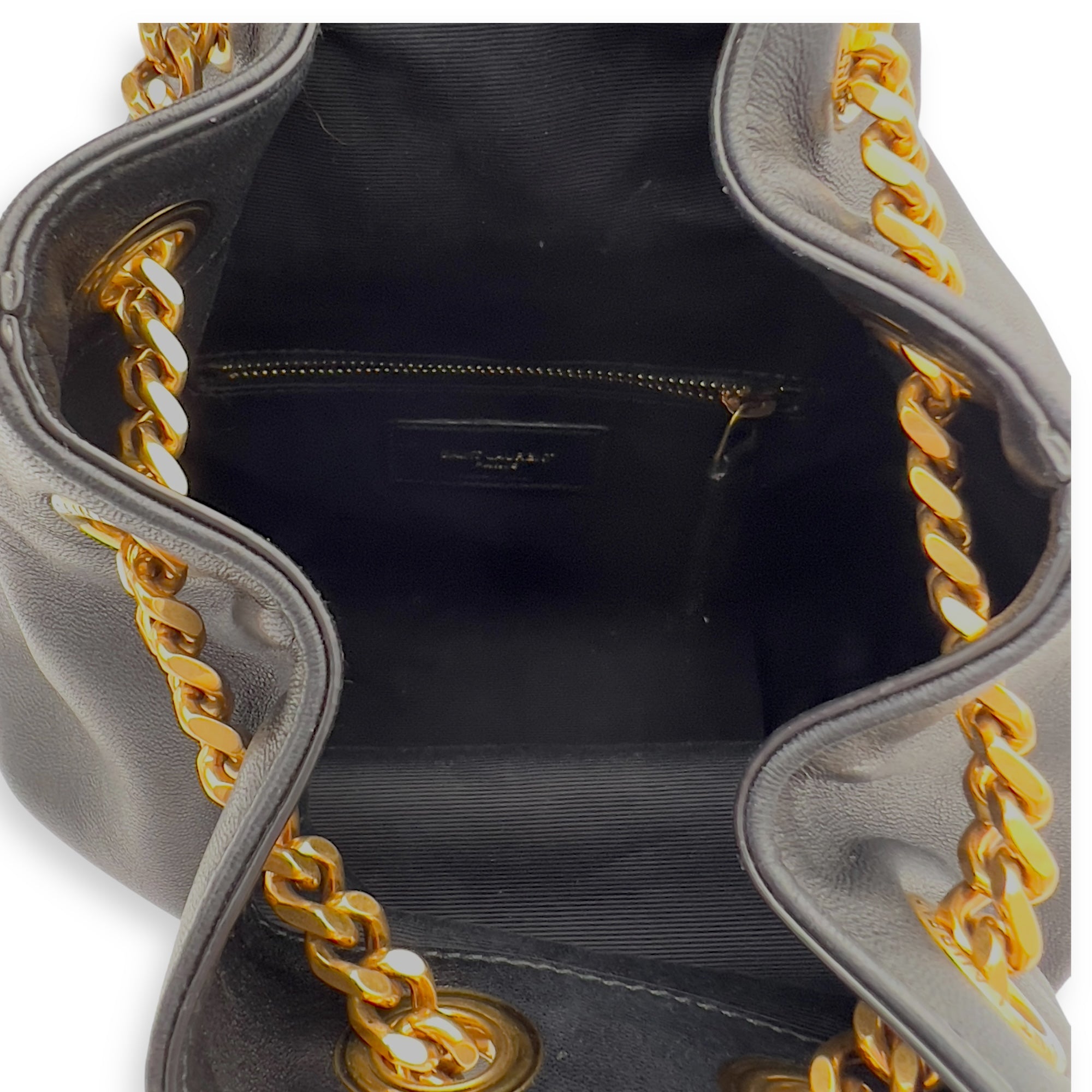 Jamie Black Backpack in Lambskin, Gold hardware