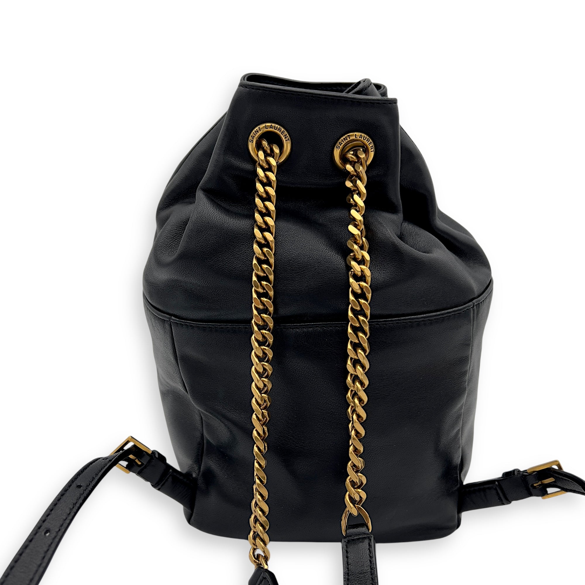 Jamie Black Backpack in Lambskin, Gold hardware