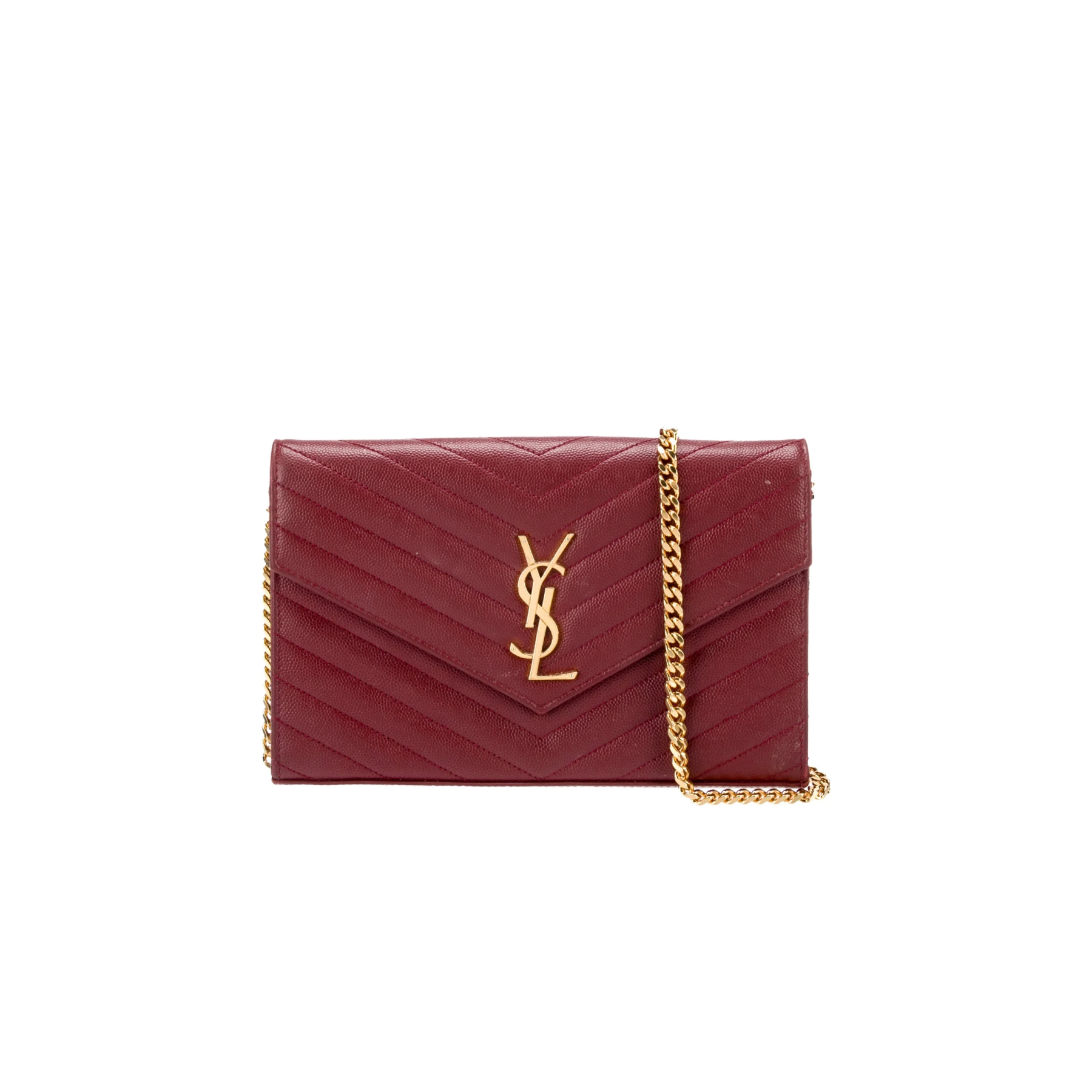 Saint Laurent YSL Cassandre Envelope - Merlot Red