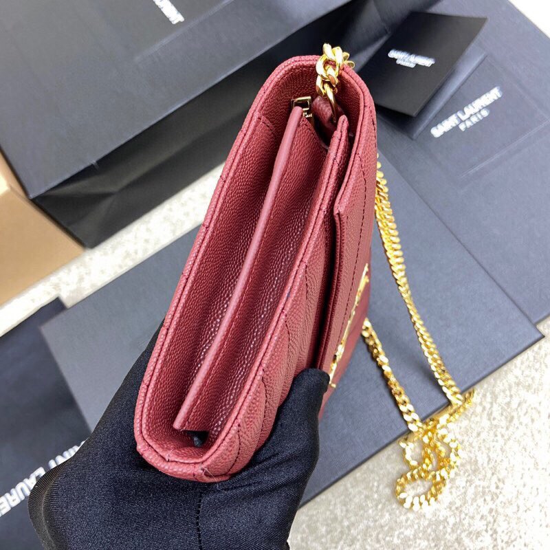 Saint Laurent YSL Cassandre Envelope - Merlot Red
