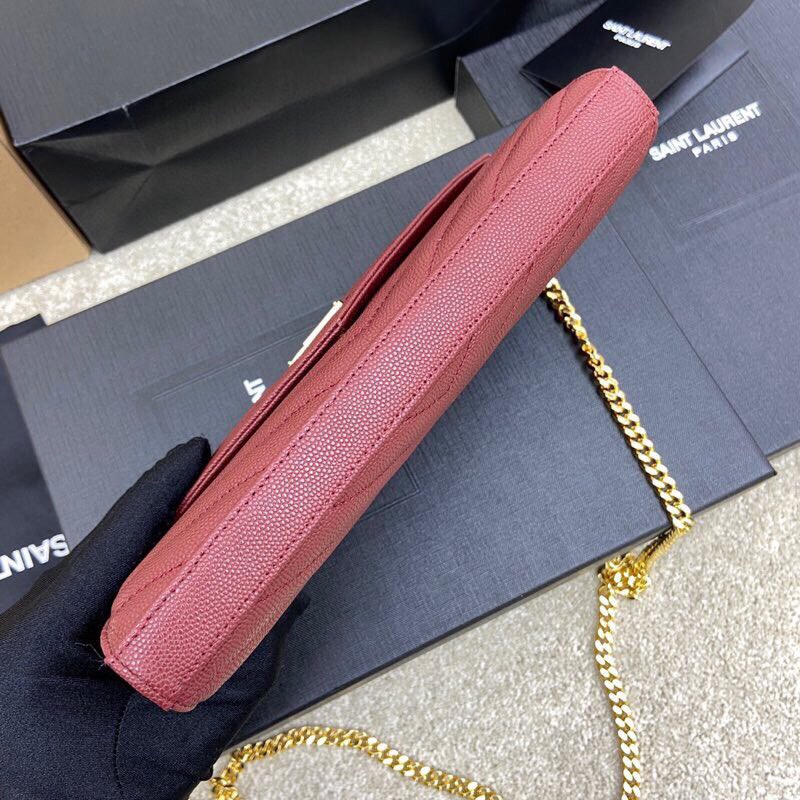 Saint Laurent YSL Cassandre Envelope - Merlot Red