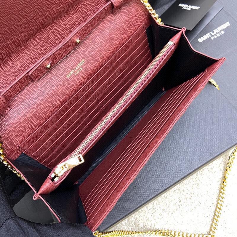 Saint Laurent YSL Cassandre Envelope - Merlot Red