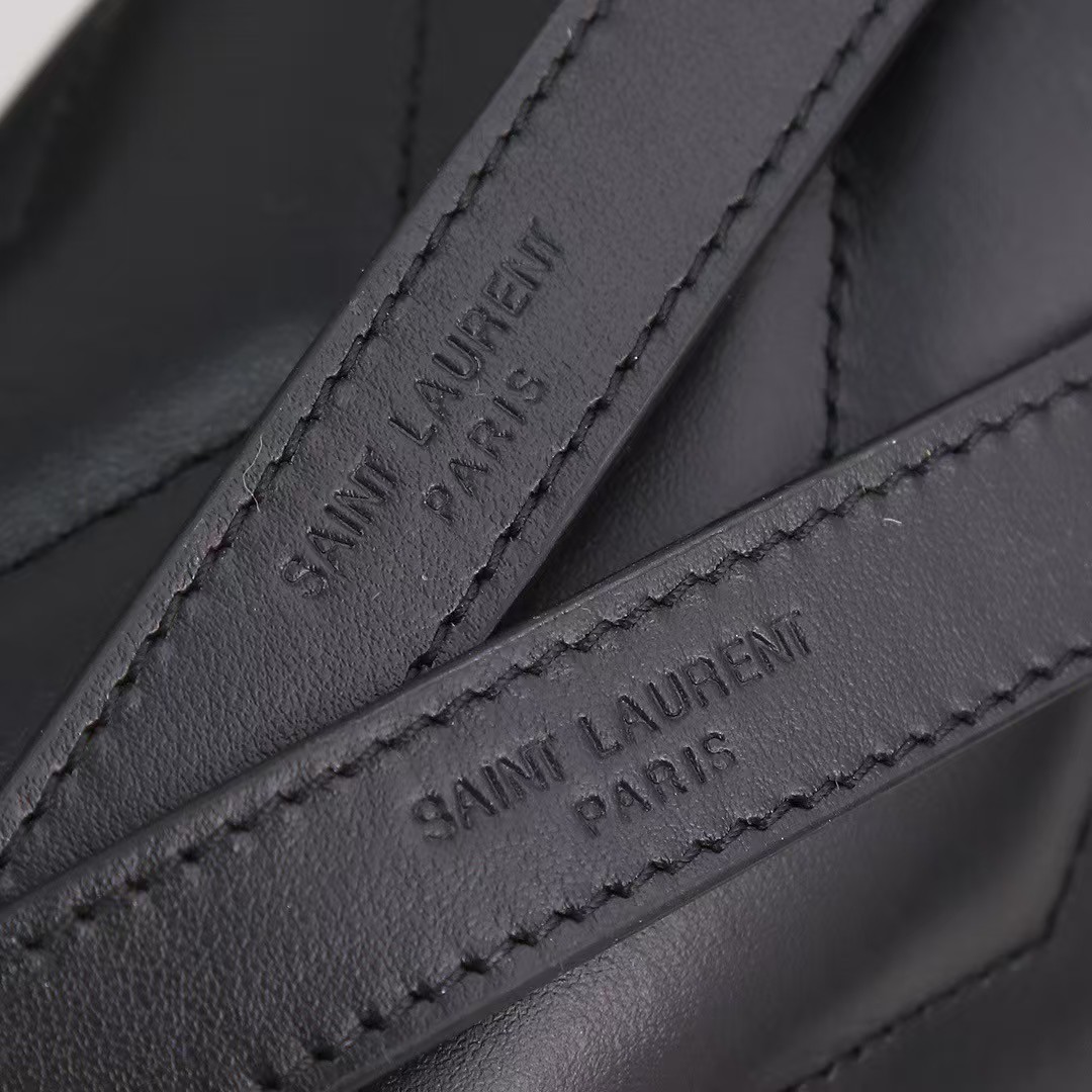 [TOP] SAINT LAURENT Loulou medium quilted leather shoulder bag black Bag-Black hardware