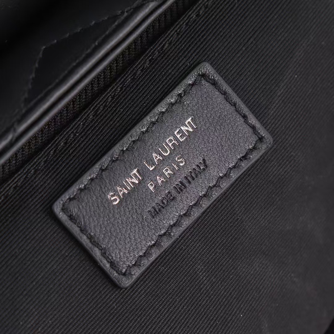 [TOP] SAINT LAURENT Loulou medium quilted leather shoulder bag black Bag-Black hardware