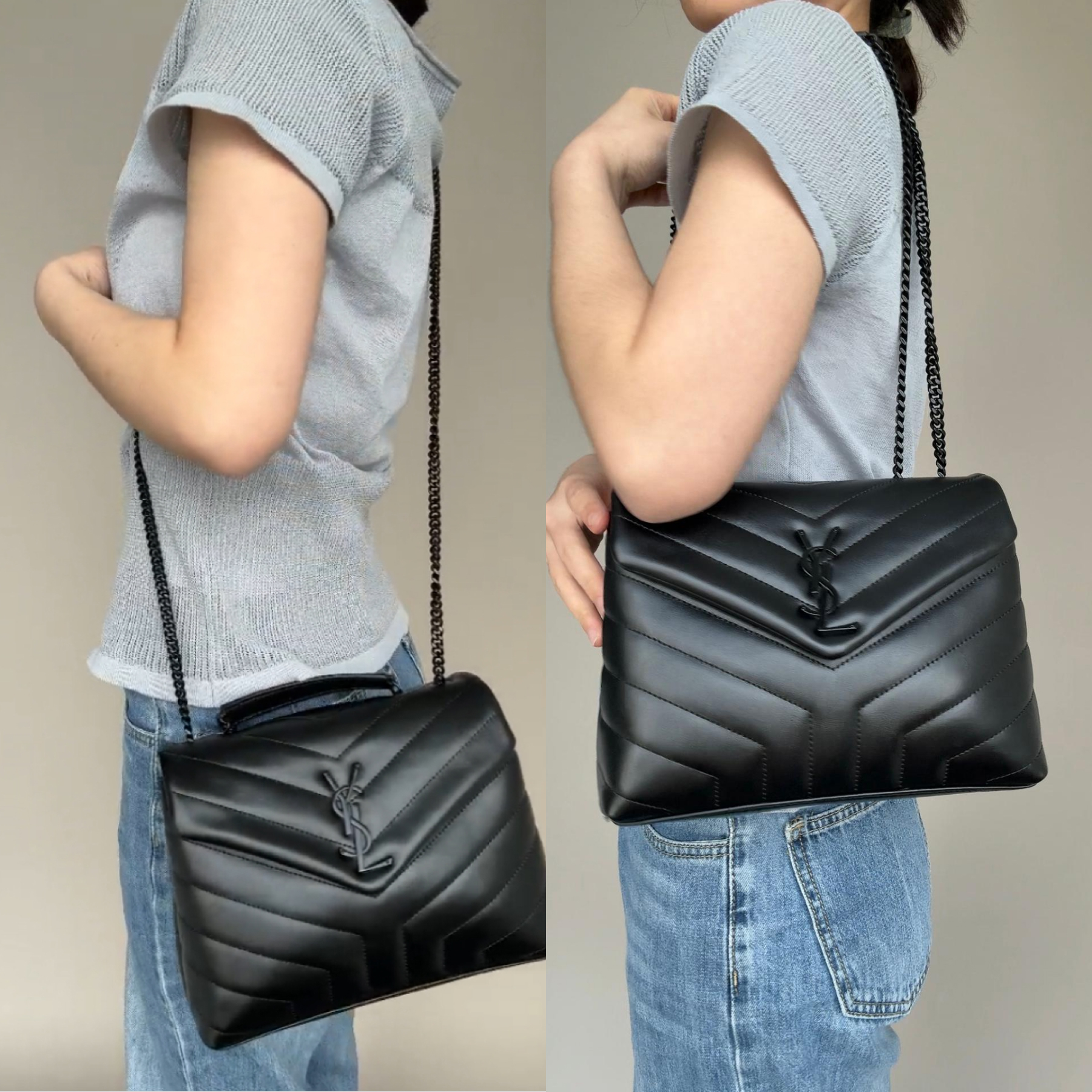 [TOP]SAINT LAURENT Loulou Quilted Leather Shoulder Bag Black - Bag